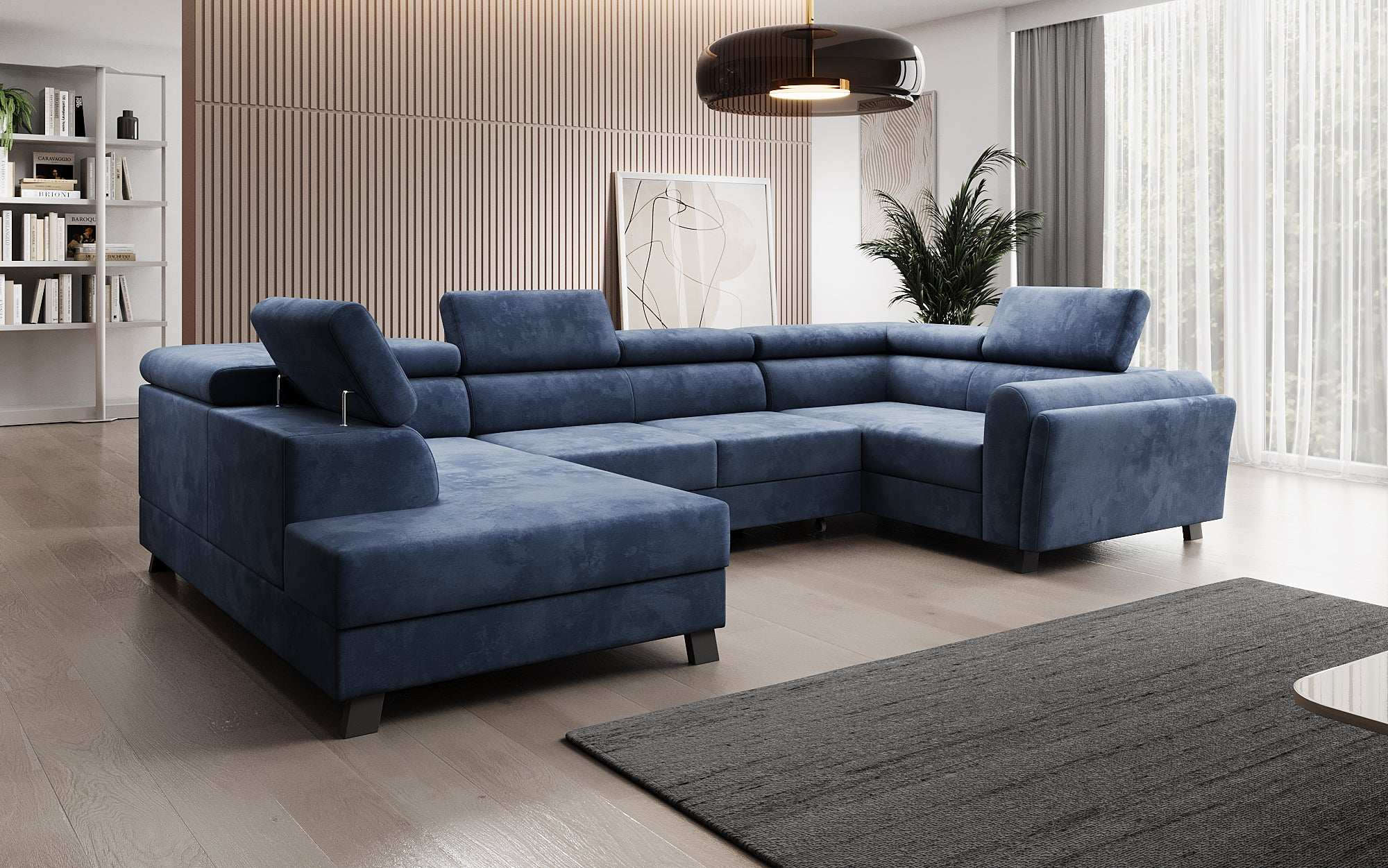 Designer Sofa Emilio mat Schlof- a Klappfunktioun