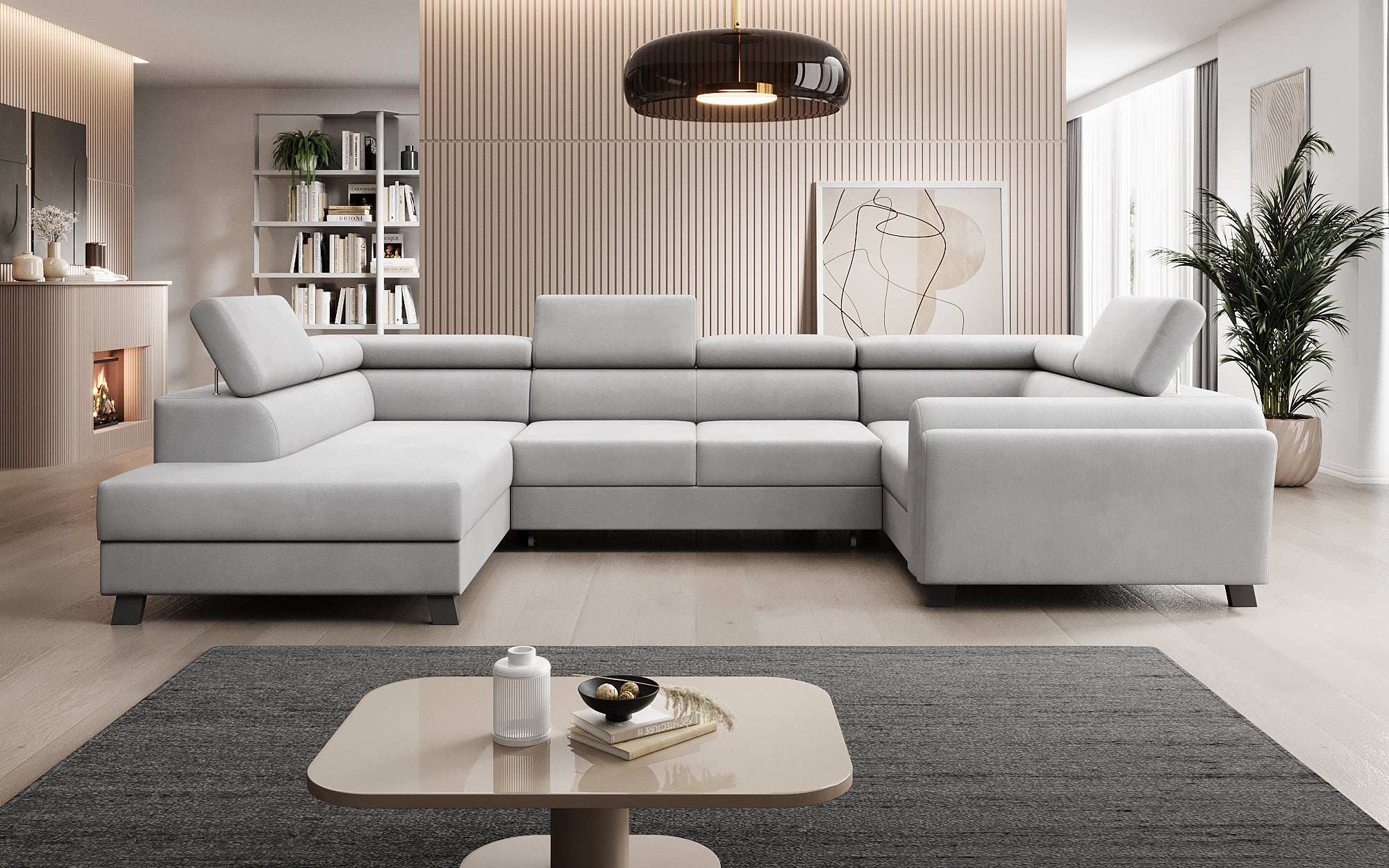 Designer Sofa Emilio mat Schlof- a Klappfunktioun