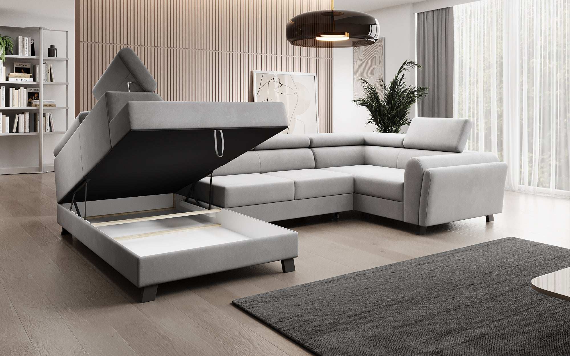 Designer Sofa Emilio mat Schlof- a Klappfunktioun