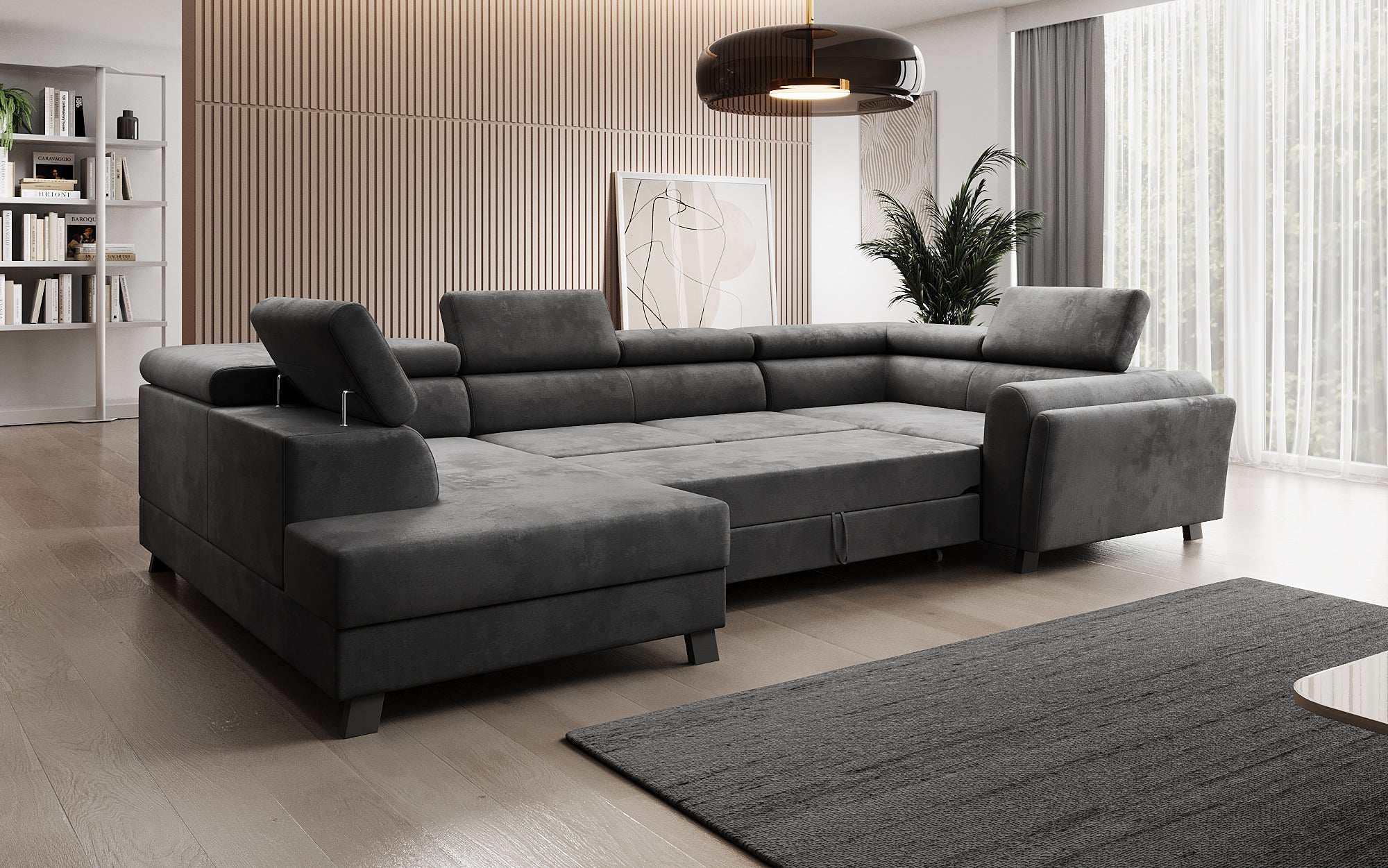 Designer Sofa Emilio mat Schlof- a Klappfunktioun