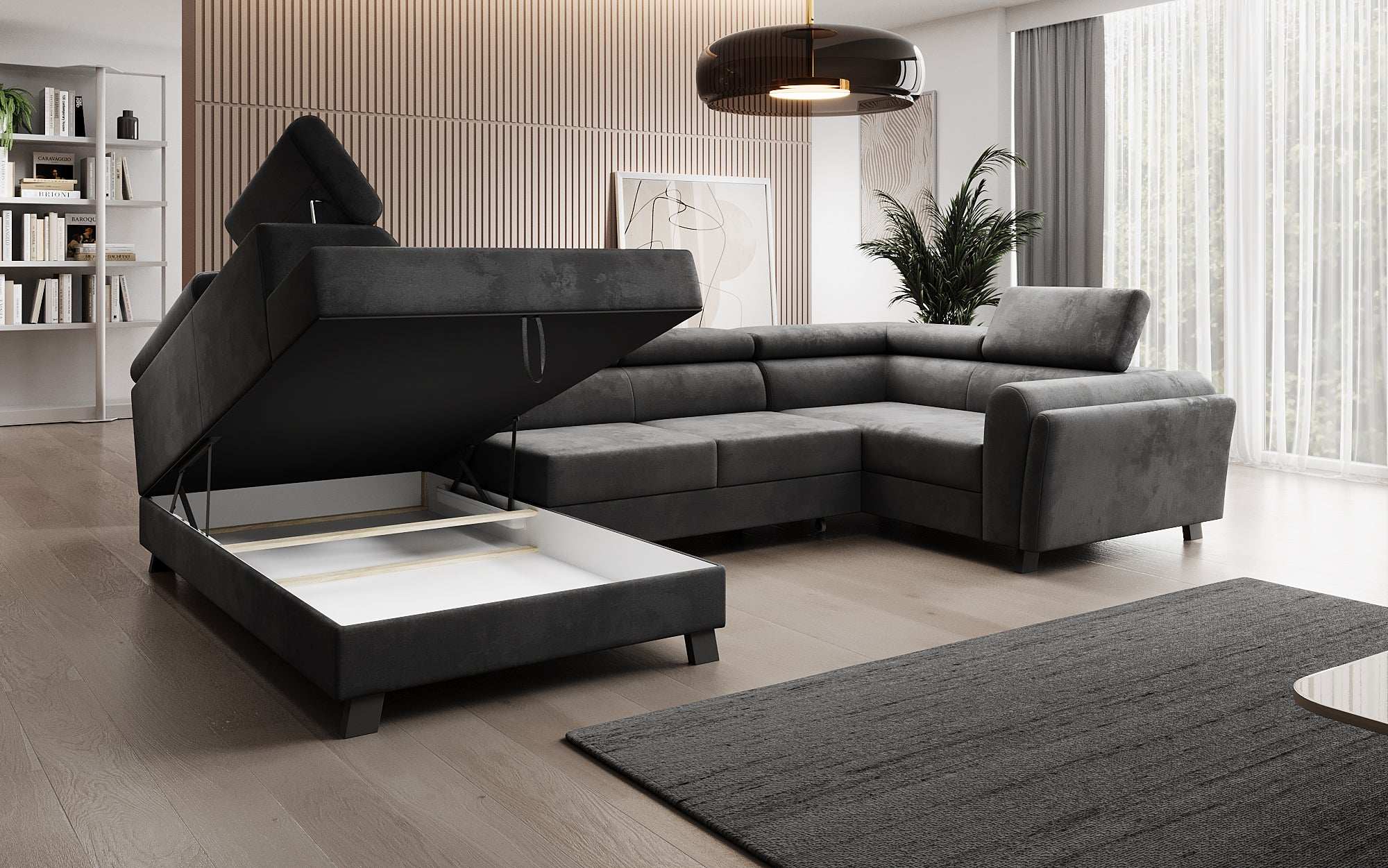 Designer Sofa Emilio mat Schlof- a Klappfunktioun