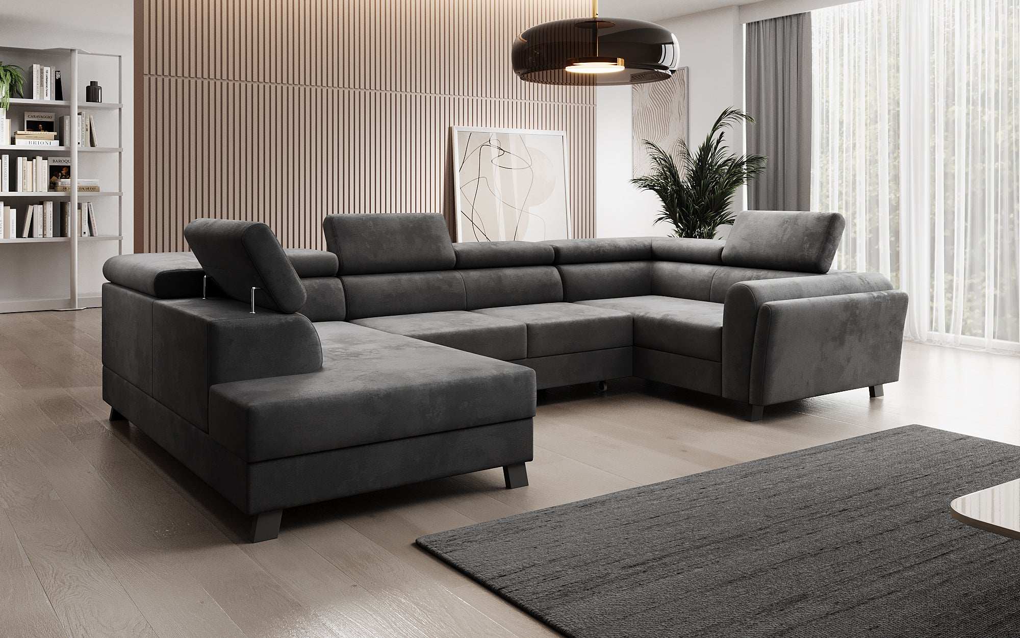 Designer Sofa Emilio mat Schlof- a Klappfunktioun