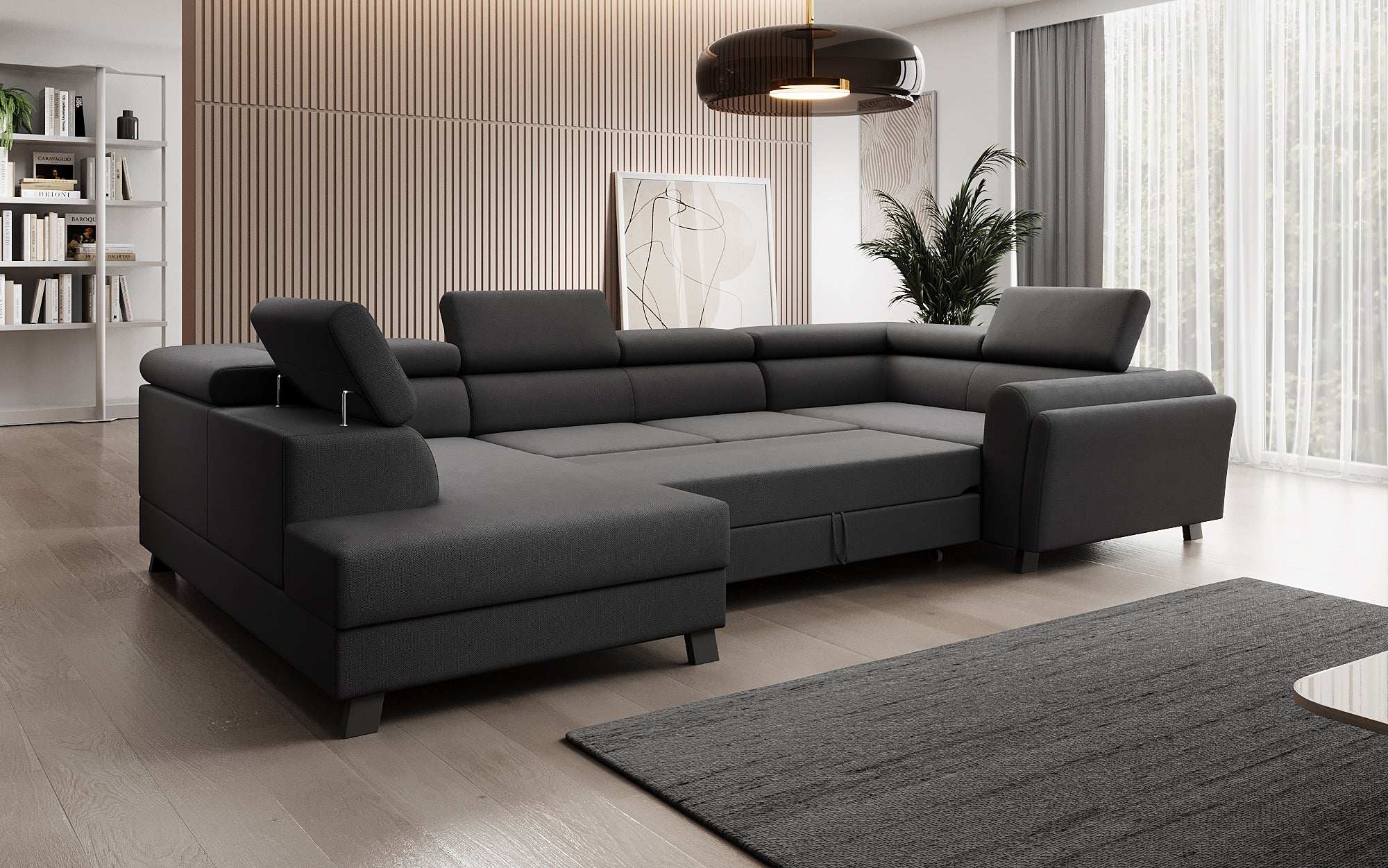 Designer Sofa Emilio mat Schlof- a Klappfunktioun