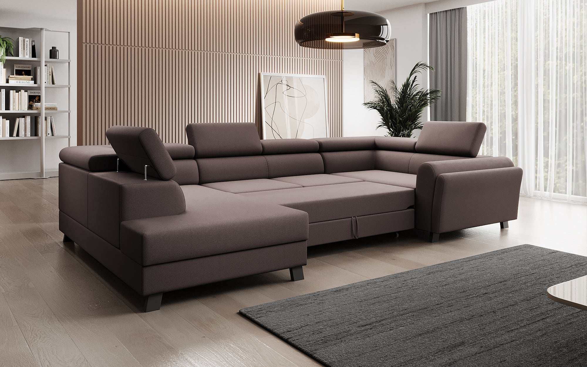 Designer Sofa Emilio mat Schlof- a Klappfunktioun