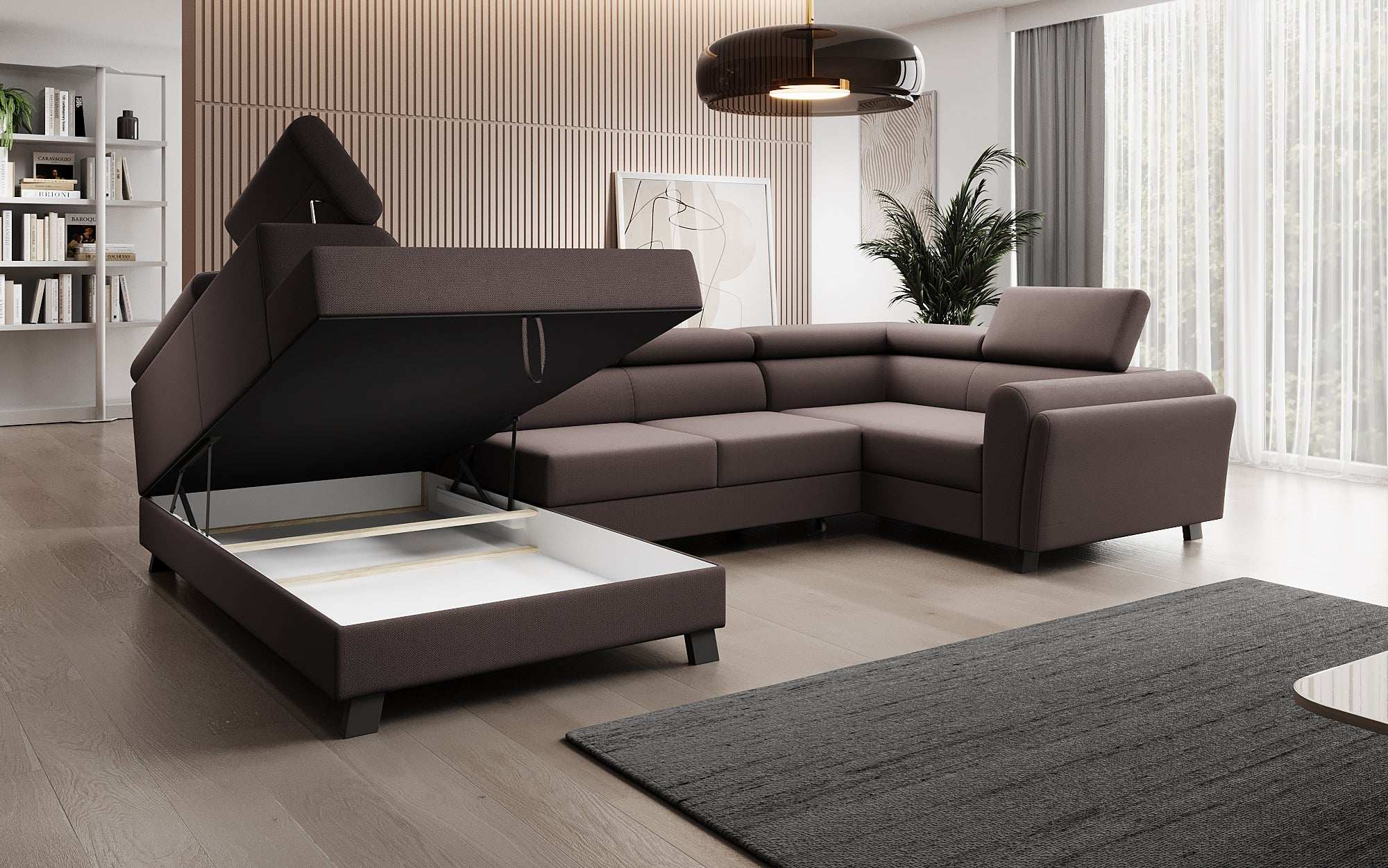 Designer Sofa Emilio mat Schlof- a Klappfunktioun