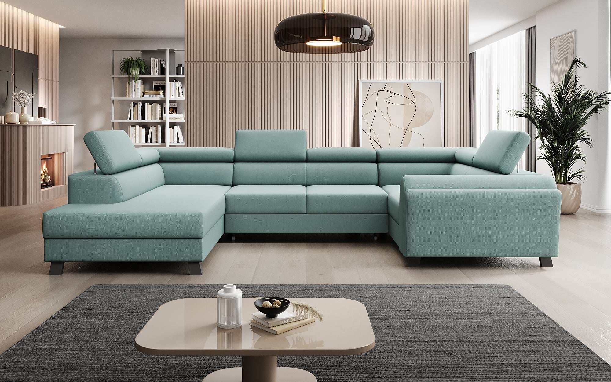 Designer Sofa Emilio mat Schlof- a Klappfunktioun