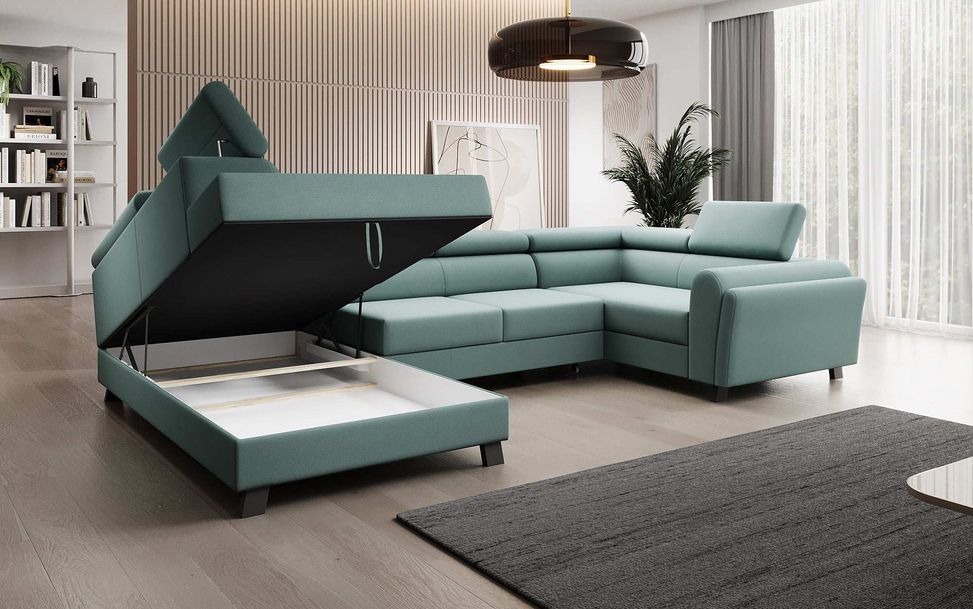 Designer Sofa Emilio mat Schlof- a Klappfunktioun