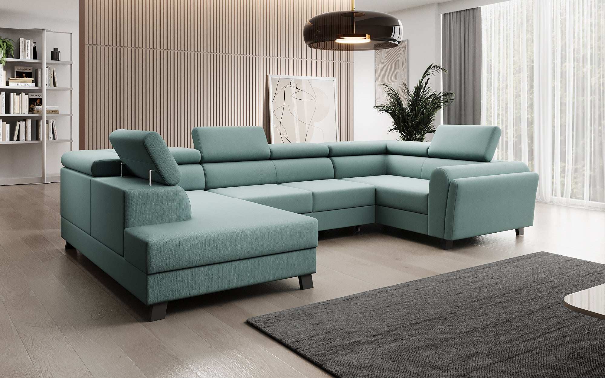 Designer Sofa Emilio mat Schlof- a Klappfunktioun