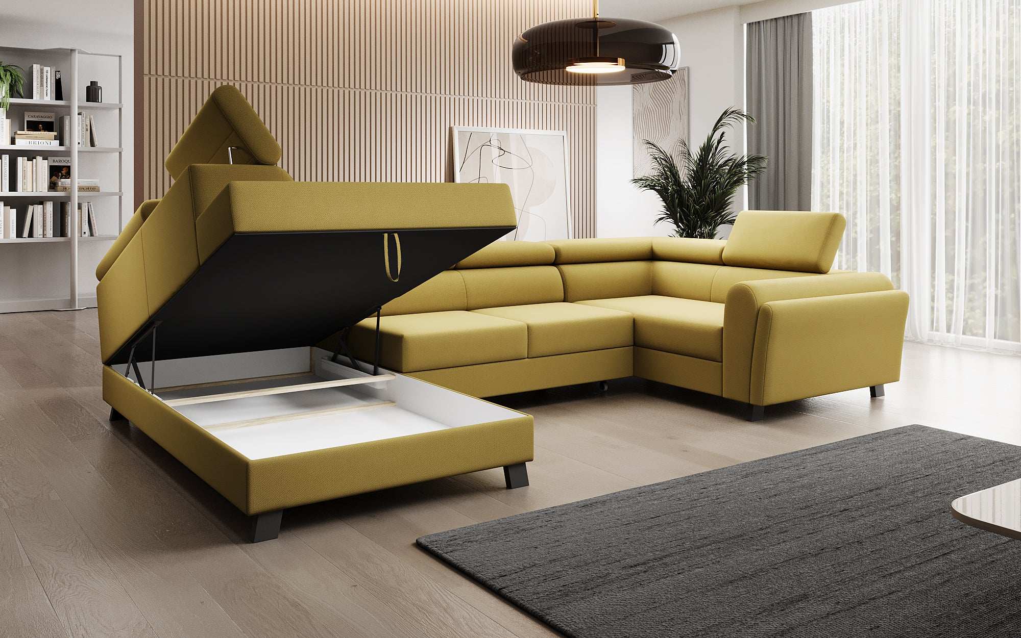 Designer Sofa Emilio mat Schlof- a Klappfunktioun