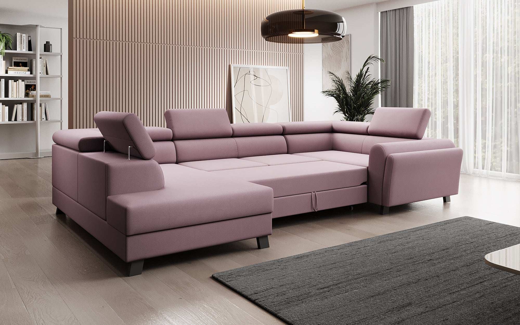 Designer Sofa Emilio mat Schlof- a Klappfunktioun