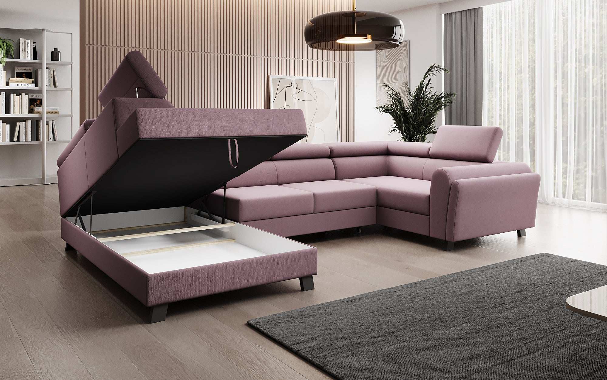 Designer Sofa Emilio mat Schlof- a Klappfunktioun