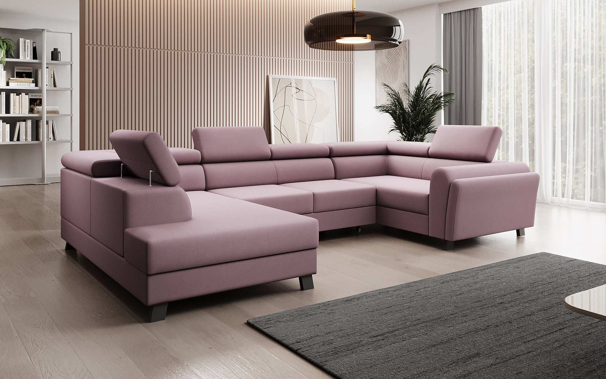 Designer Sofa Emilio mat Schlof- a Klappfunktioun