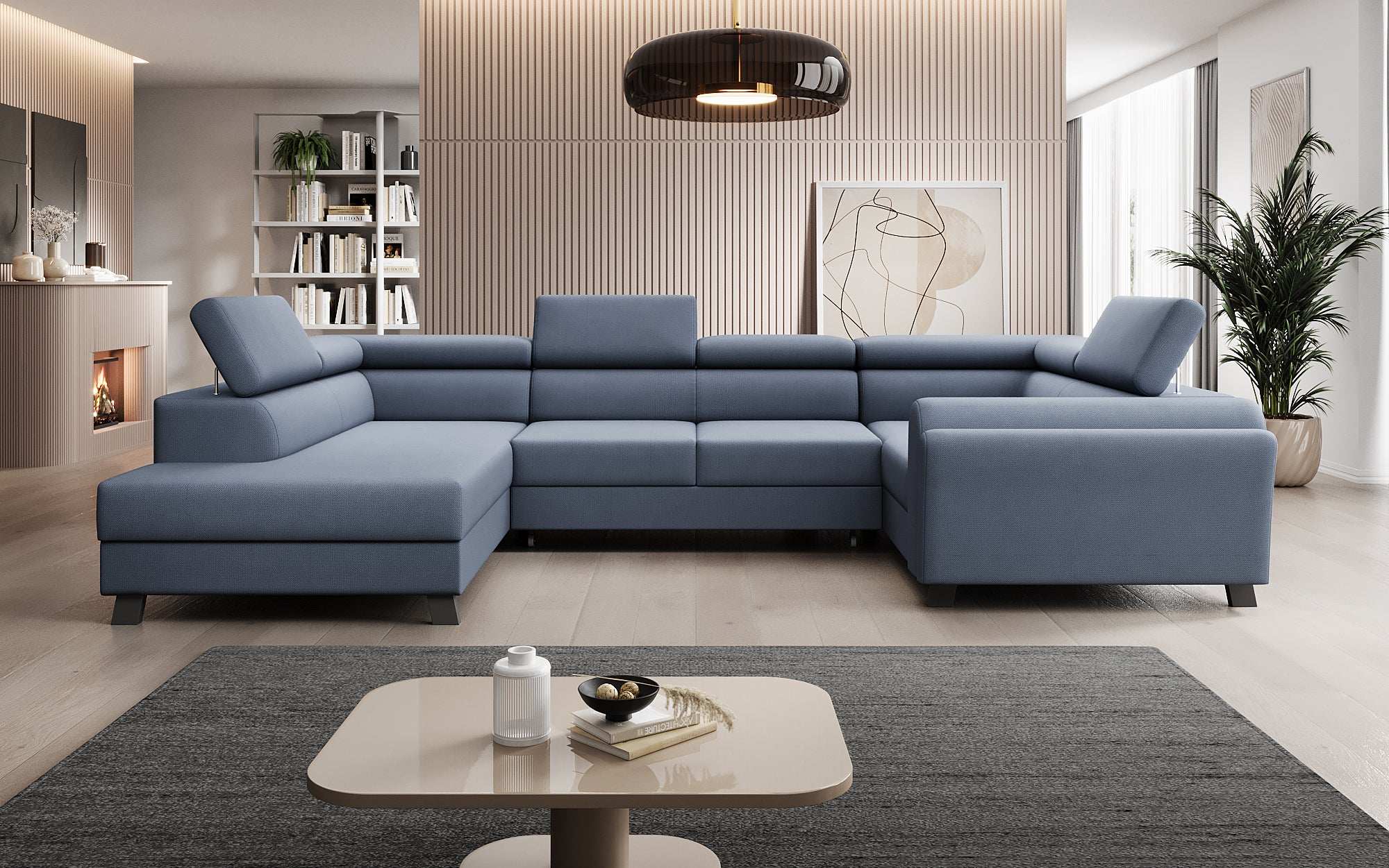 Designer Sofa Emilio mat Schlof- a Klappfunktioun