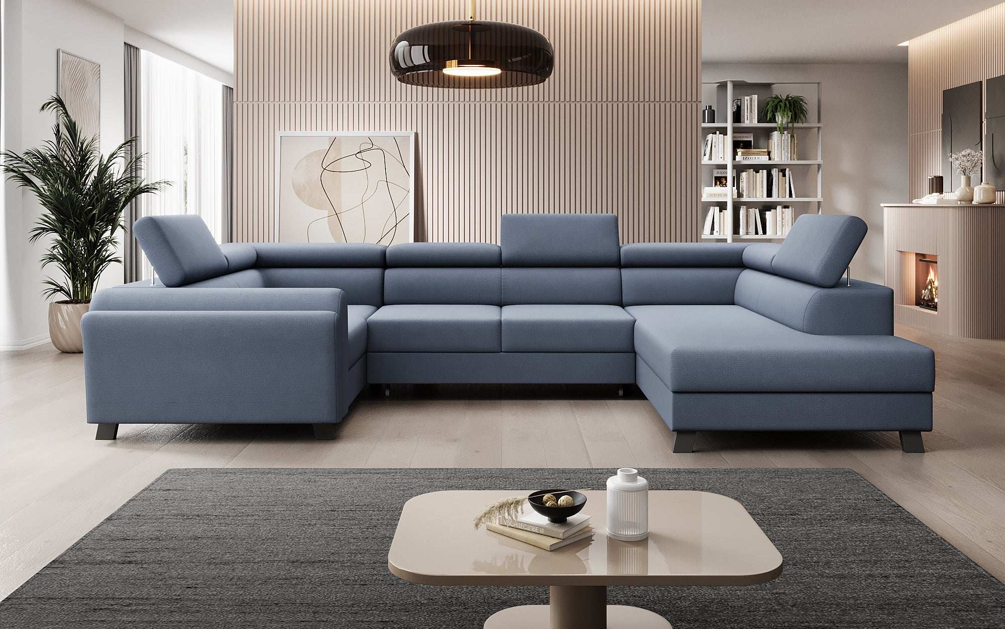 Designer Sofa Emilio mat Schlof- a Klappfunktioun