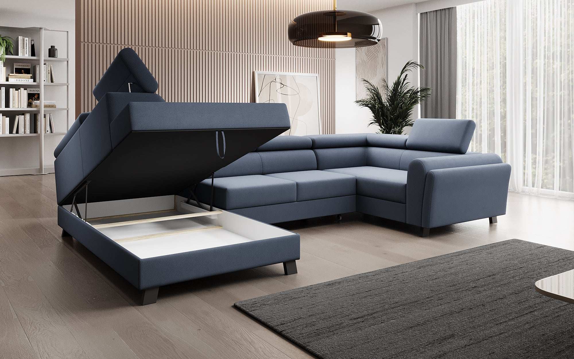 Designer Sofa Emilio mat Schlof- a Klappfunktioun