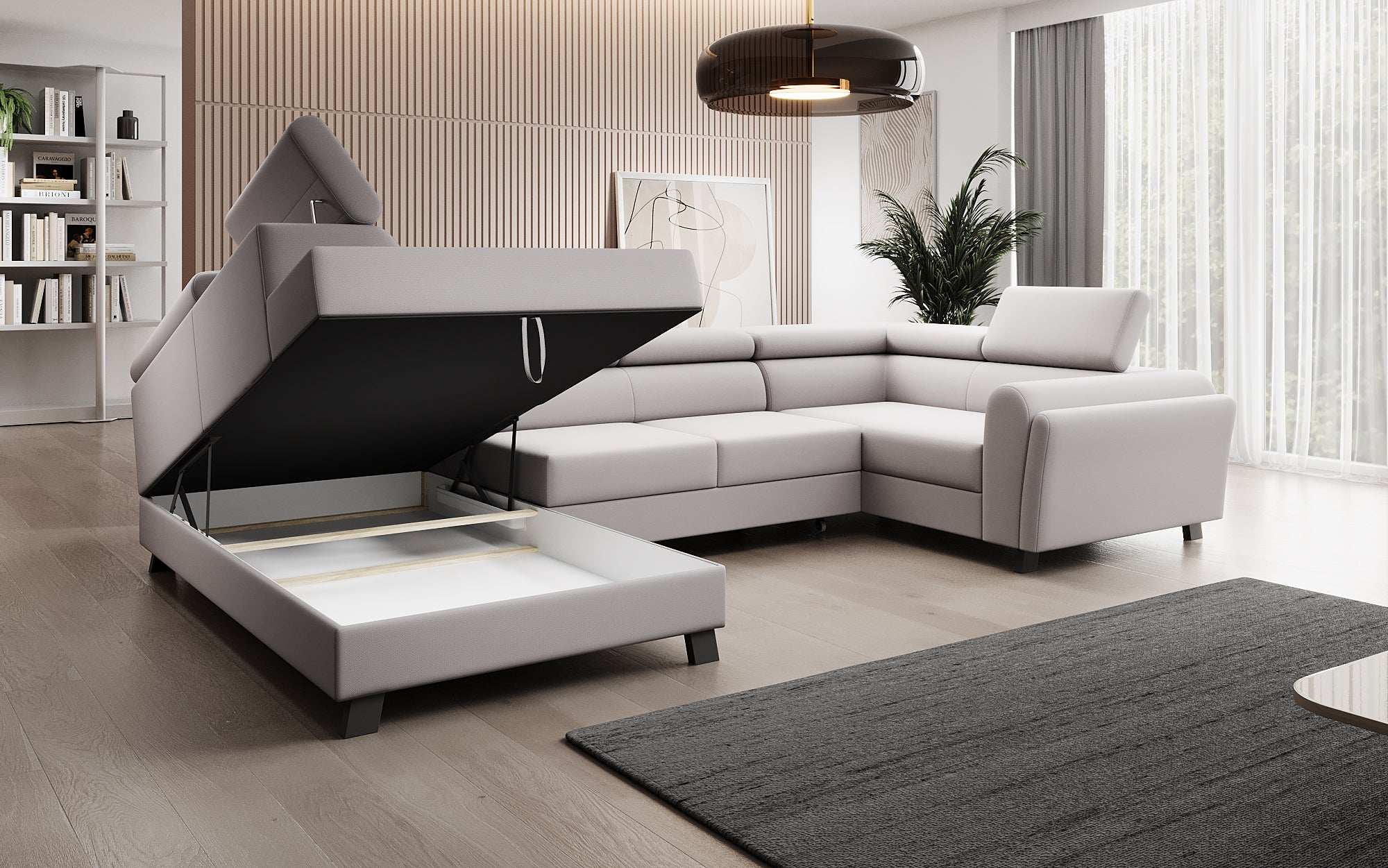 Designer Sofa Emilio mat Schlof- a Klappfunktioun