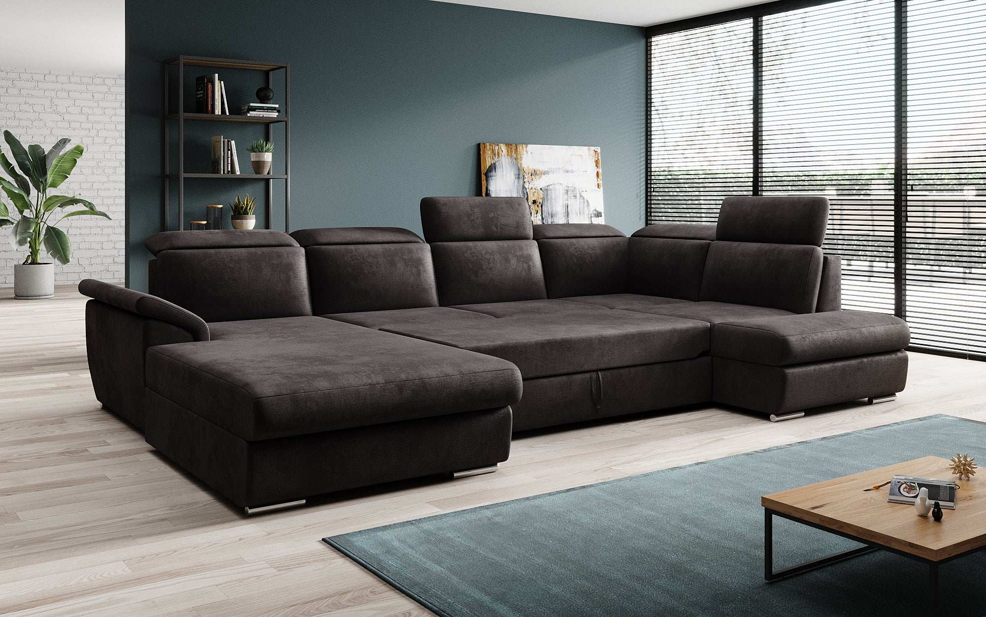 Designer Sofa Emiliano mat Schlof- a Klappfunktioun