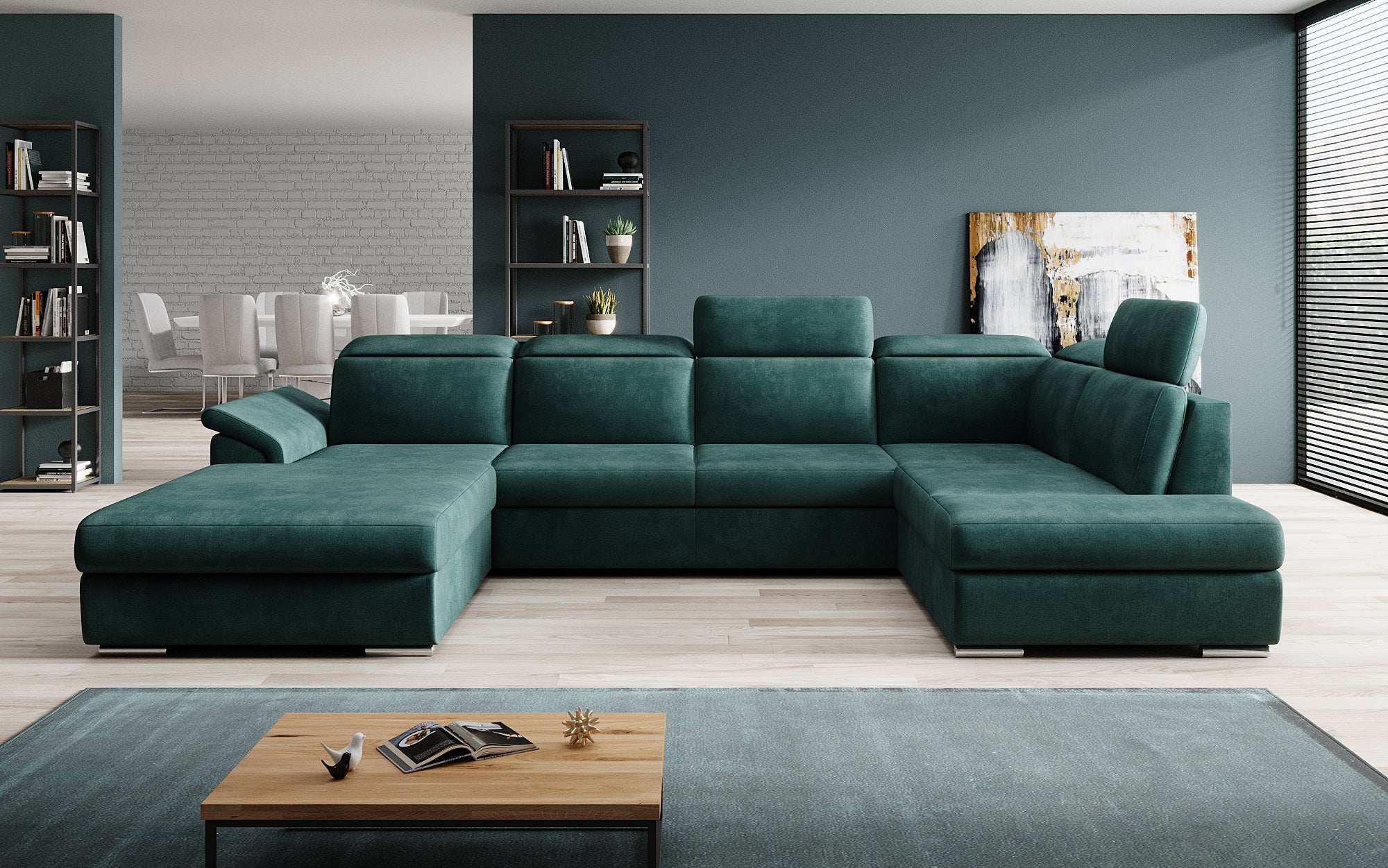 Designer Sofa Emiliano mat Schlof- a Klappfunktioun