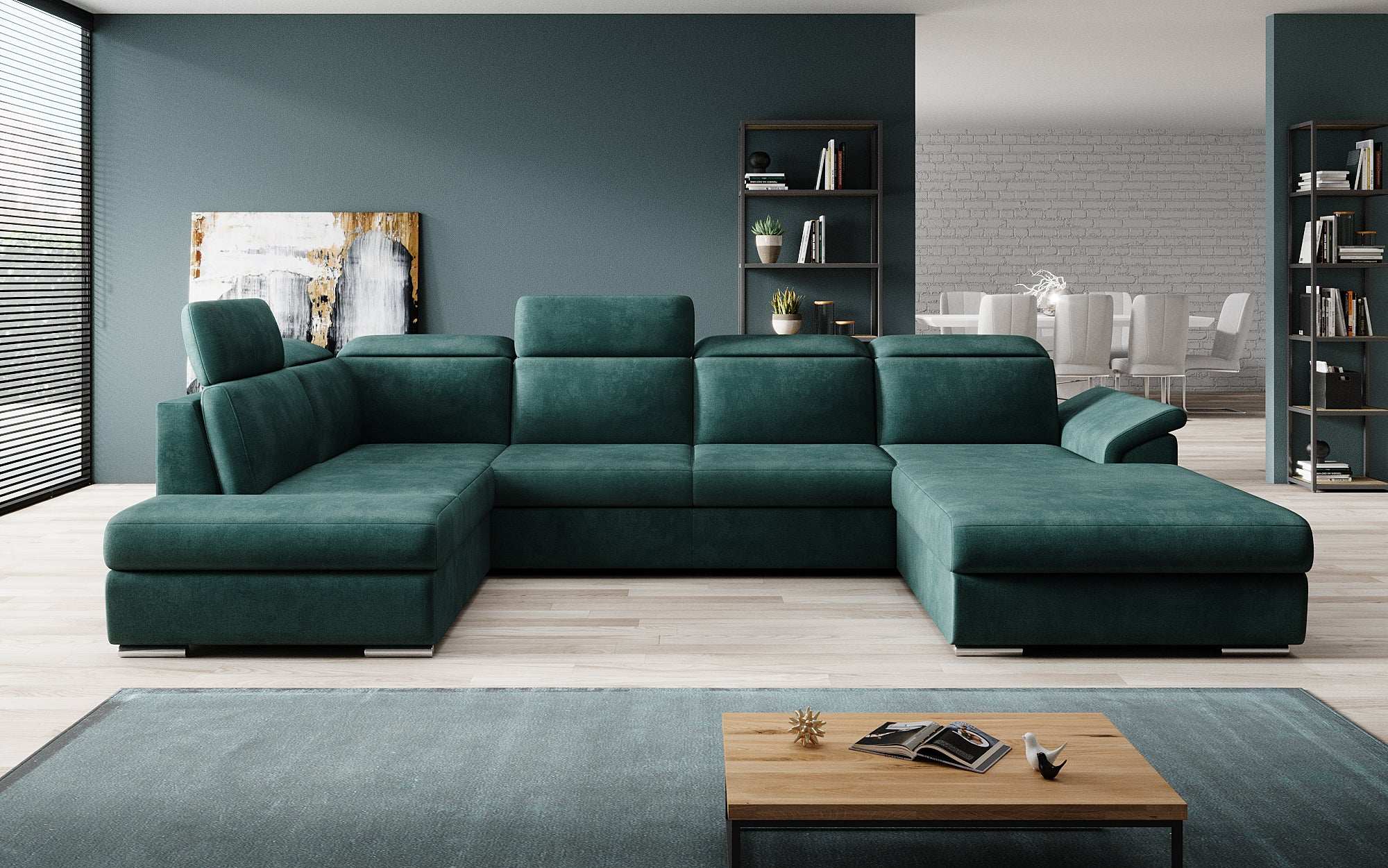 Designer Sofa Emiliano mat Schlof- a Klappfunktioun