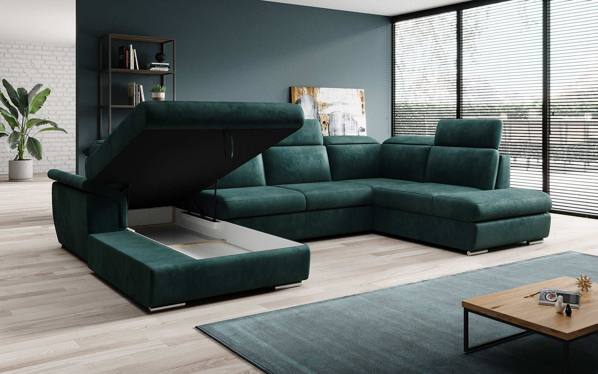 Designer Sofa Emiliano mat Schlof- a Klappfunktioun