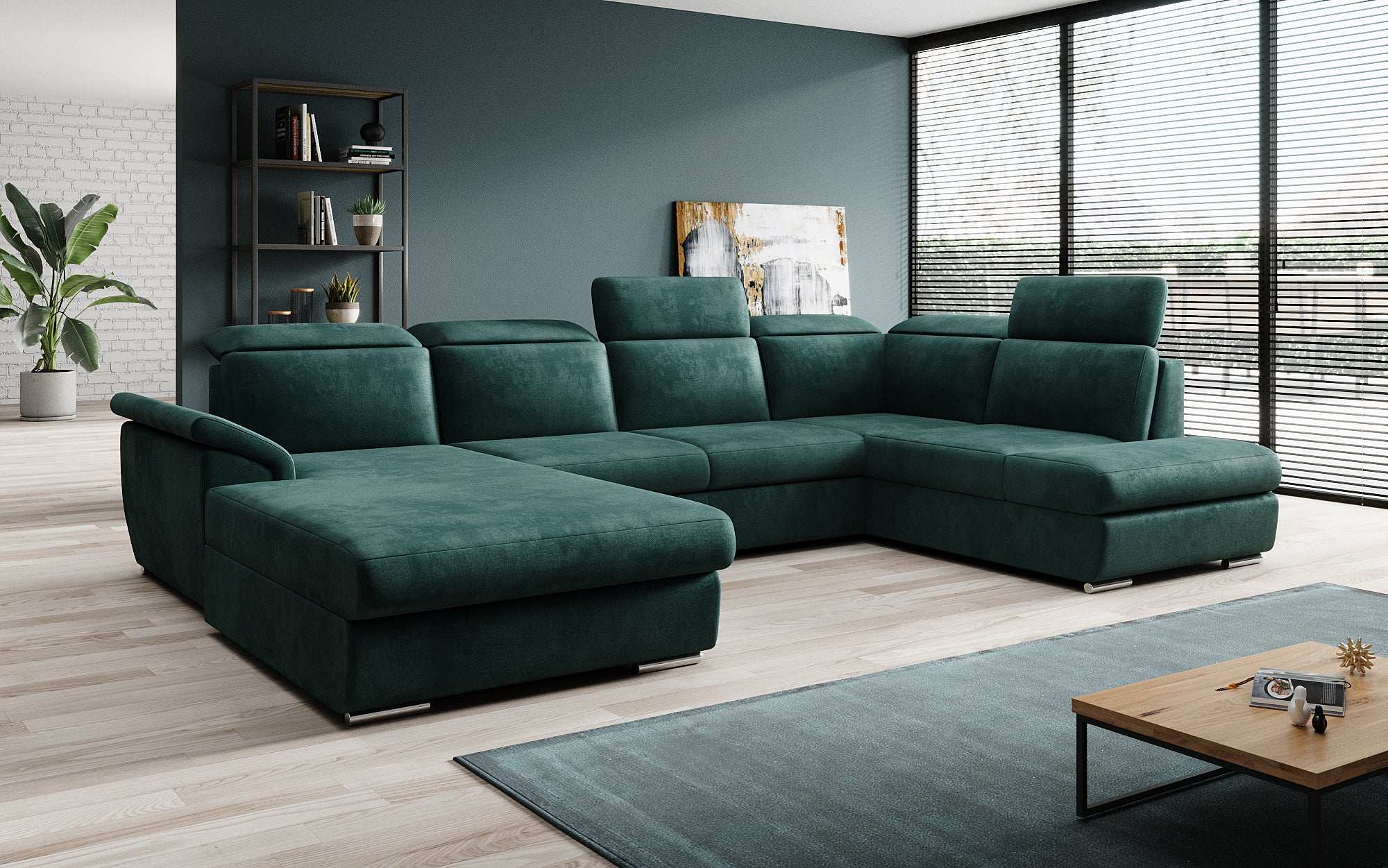 Designer Sofa Emiliano mat Schlof- a Klappfunktioun