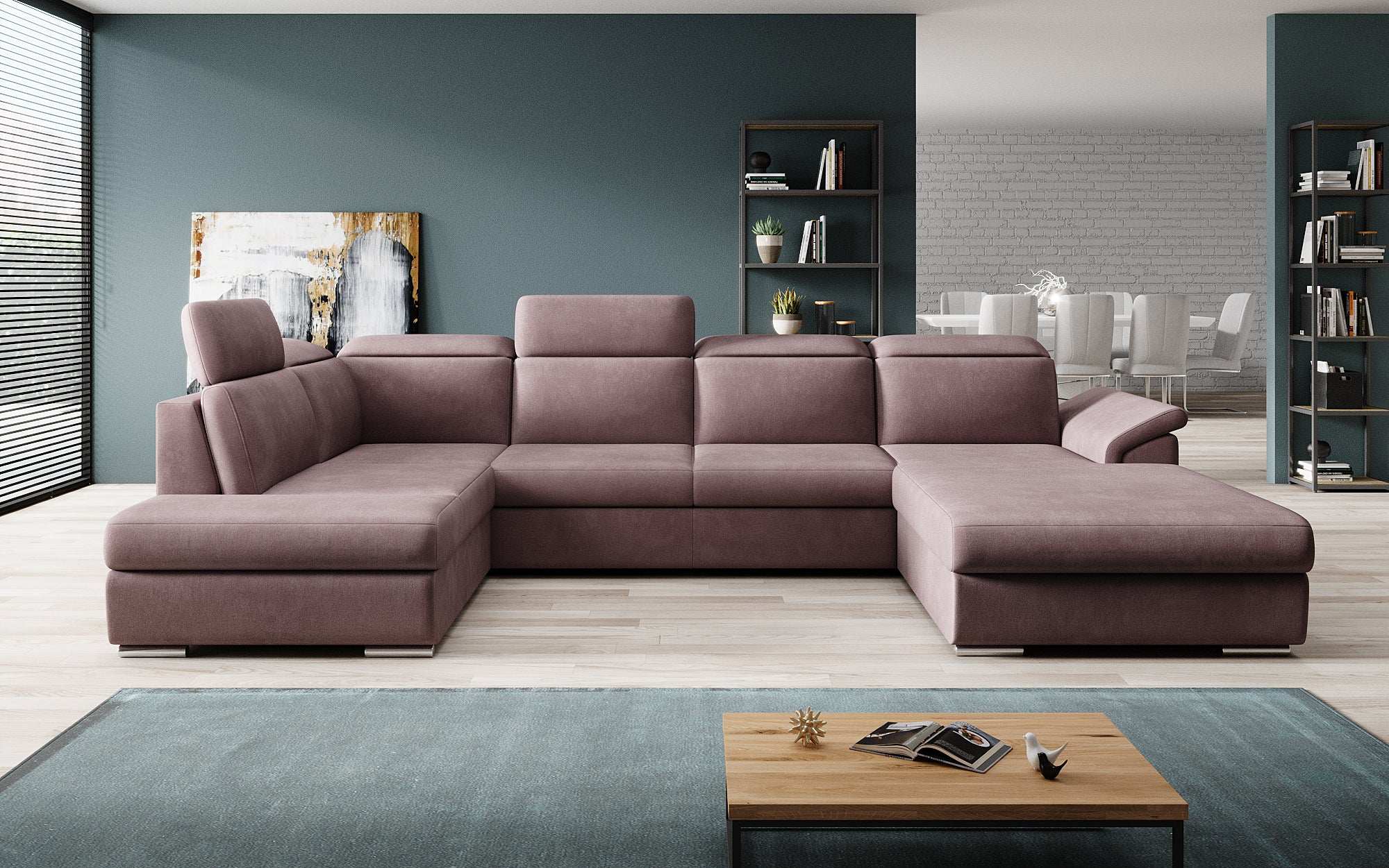 Designer Sofa Emiliano mat Schlof- a Klappfunktioun