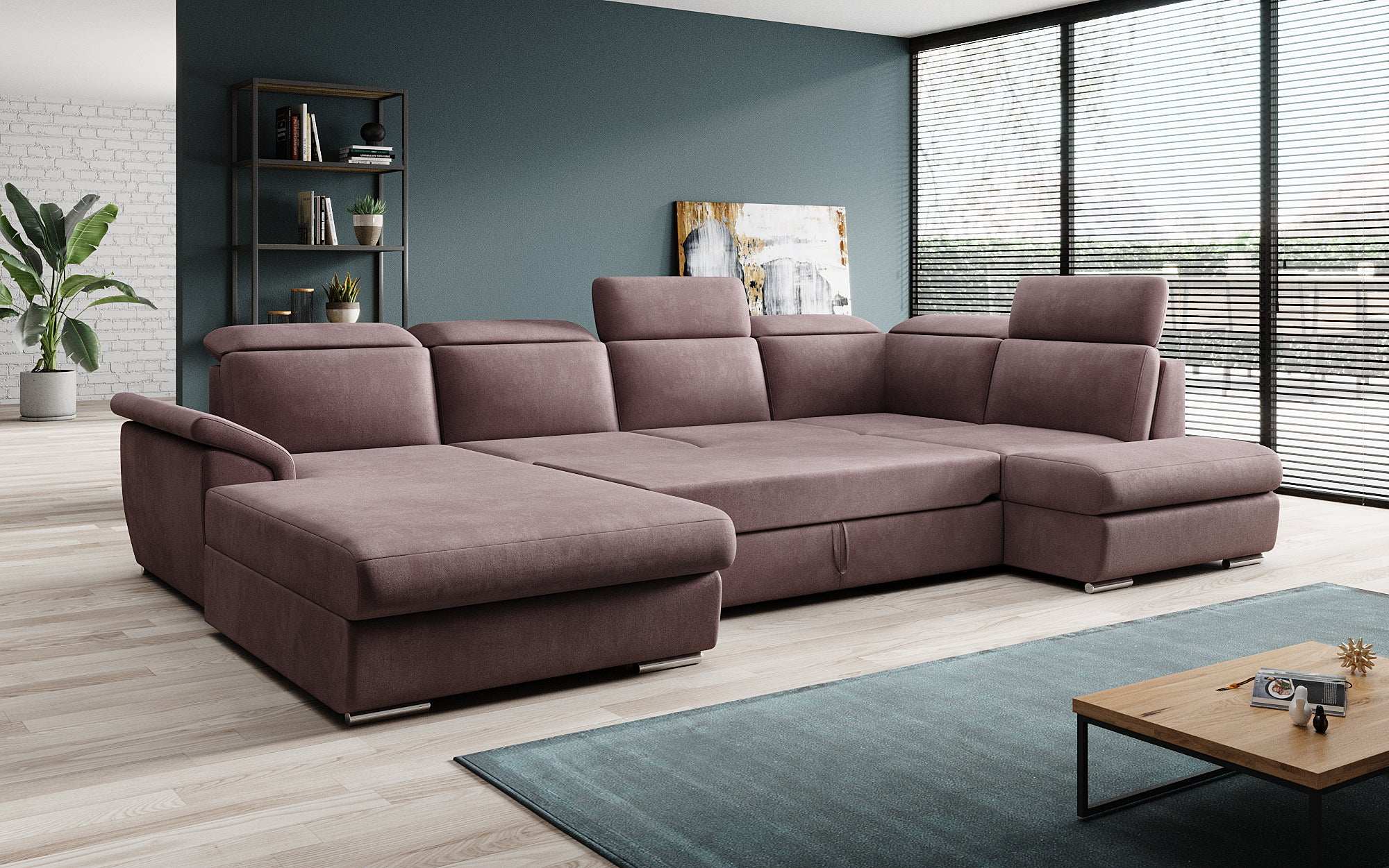 Designer Sofa Emiliano mat Schlof- a Klappfunktioun