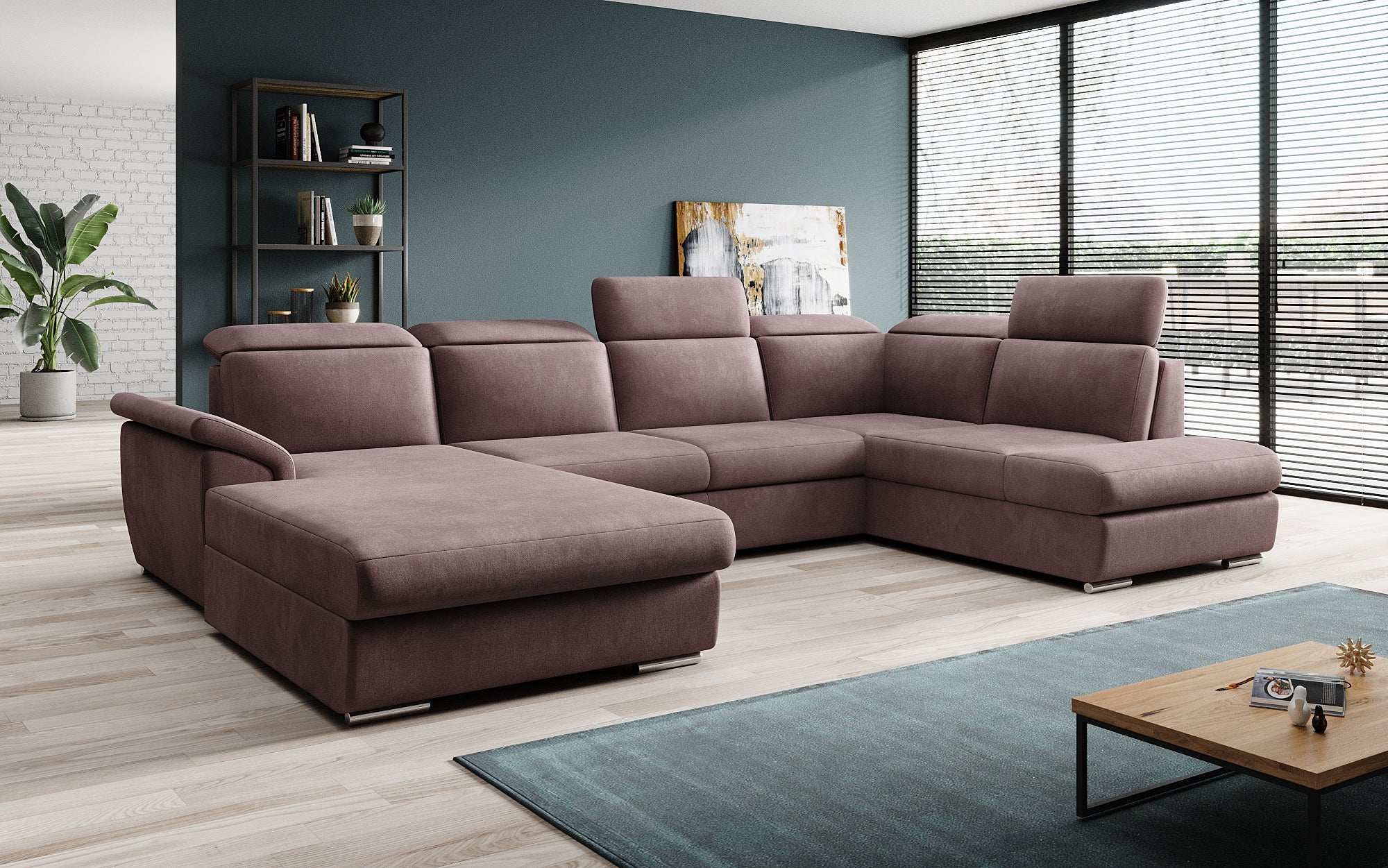 Designer Sofa Emiliano mat Schlof- a Klappfunktioun