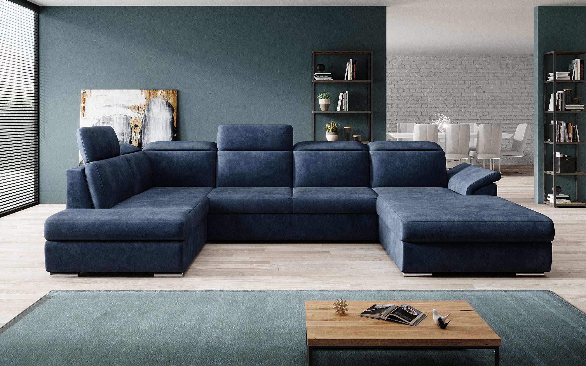 Designer Sofa Emiliano mat Schlof- a Klappfunktioun