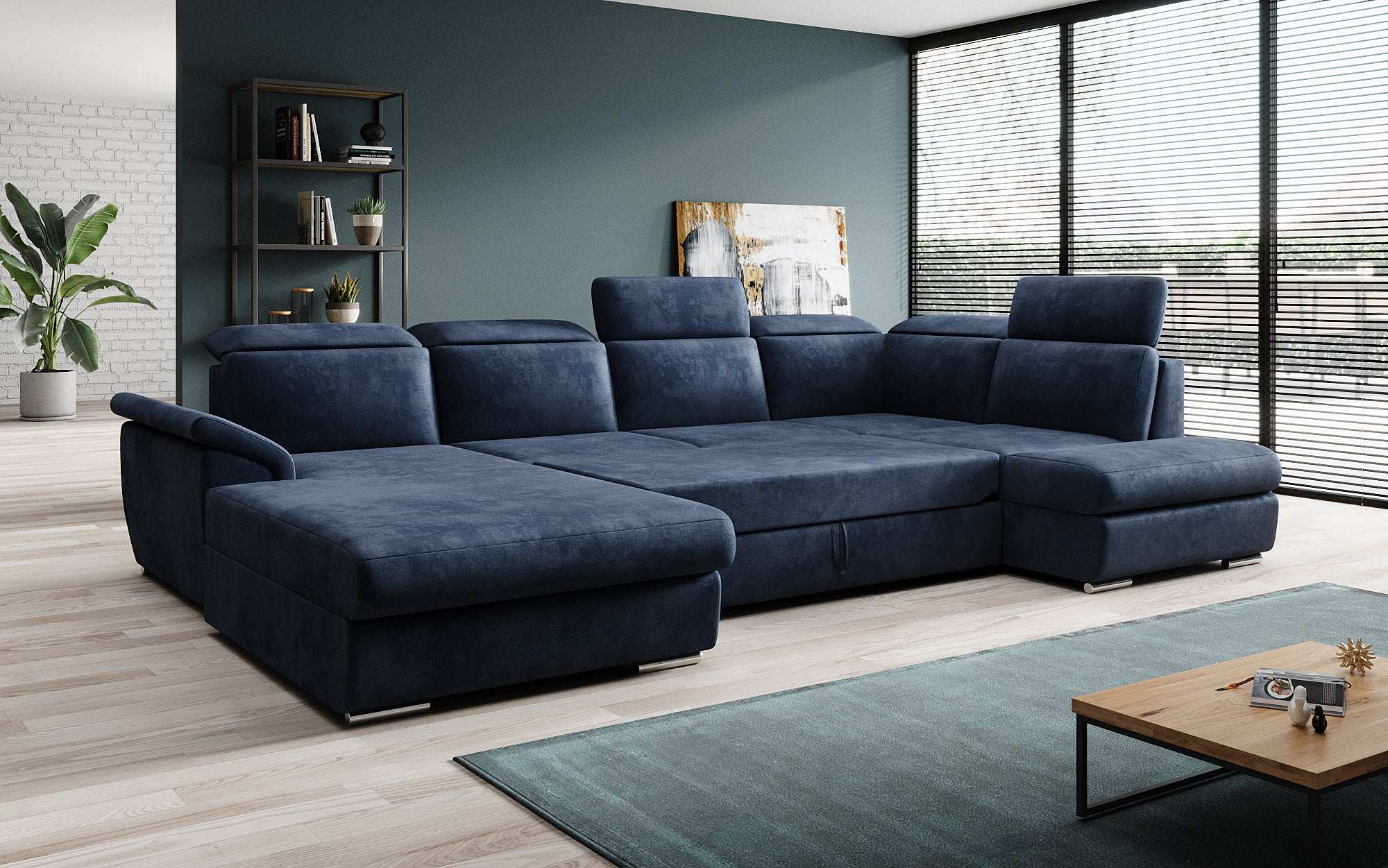 Designer Sofa Emiliano mat Schlof- a Klappfunktioun