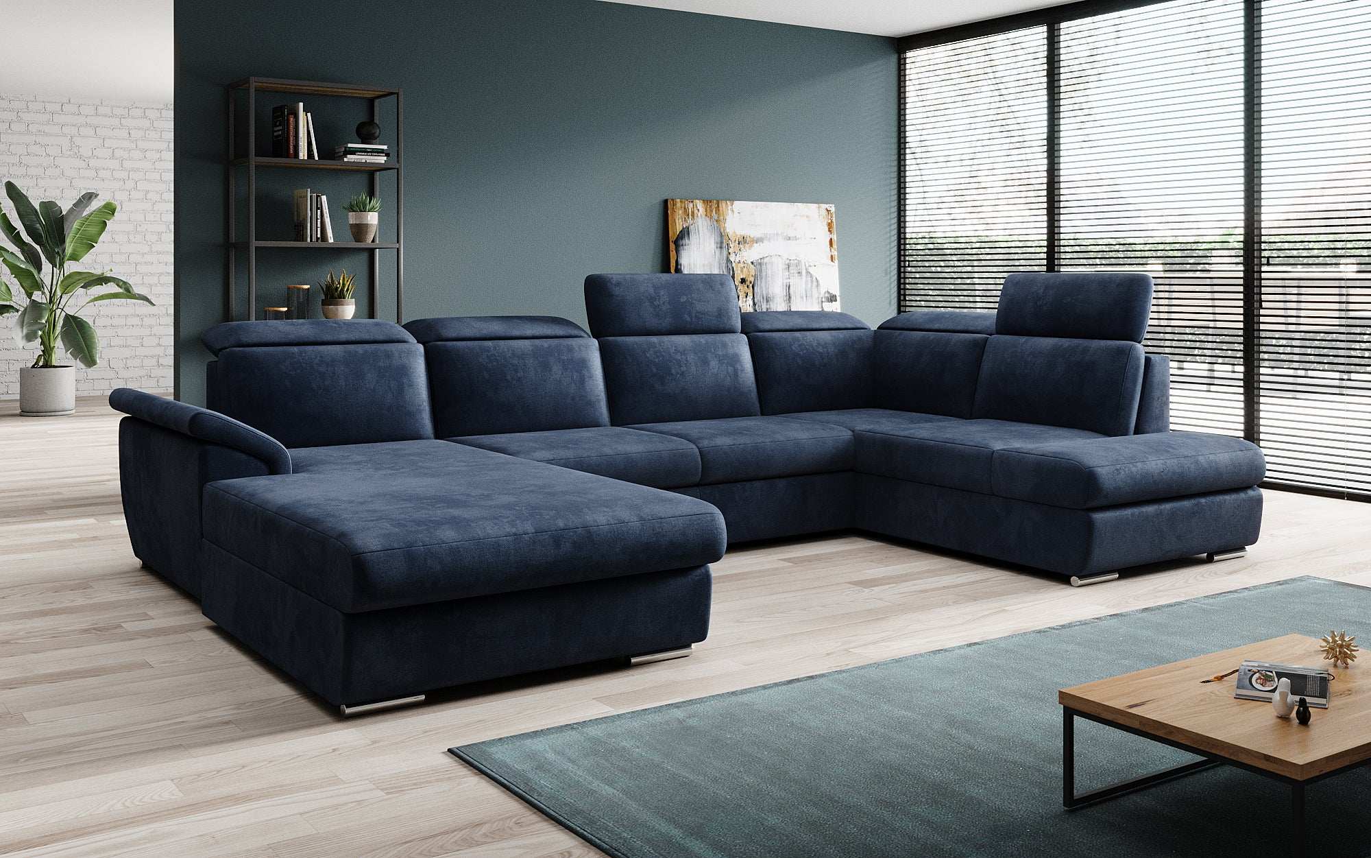 Designer Sofa Emiliano mat Schlof- a Klappfunktioun