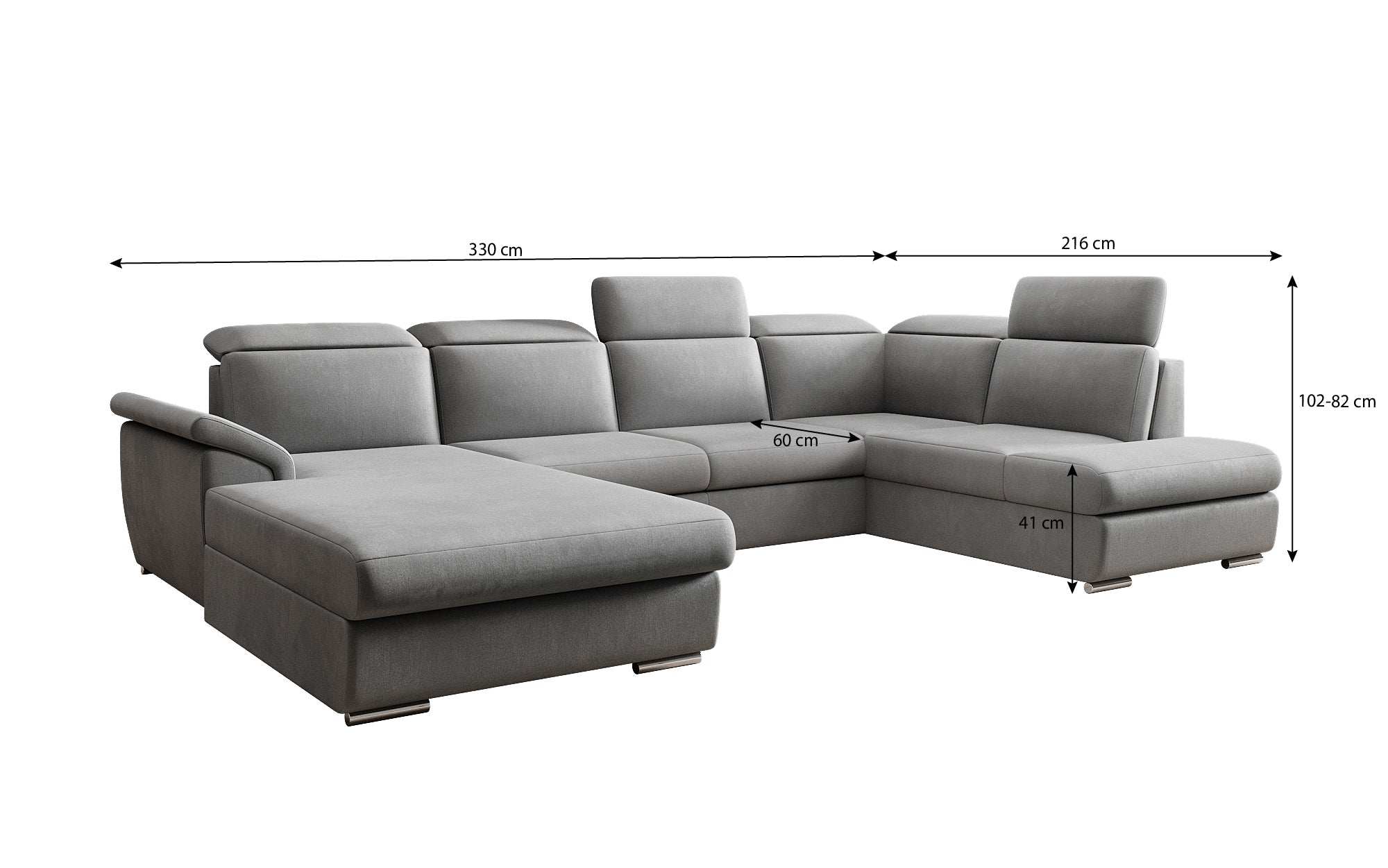 Designer Sofa Emiliano mat Schlof- a Klappfunktioun