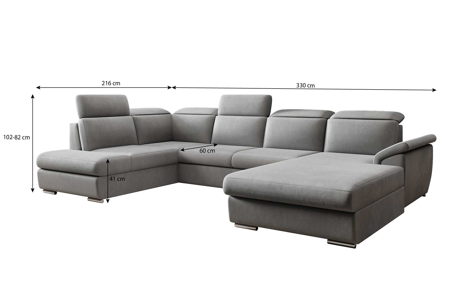 Designer Sofa Emiliano mat Schlof- a Klappfunktioun