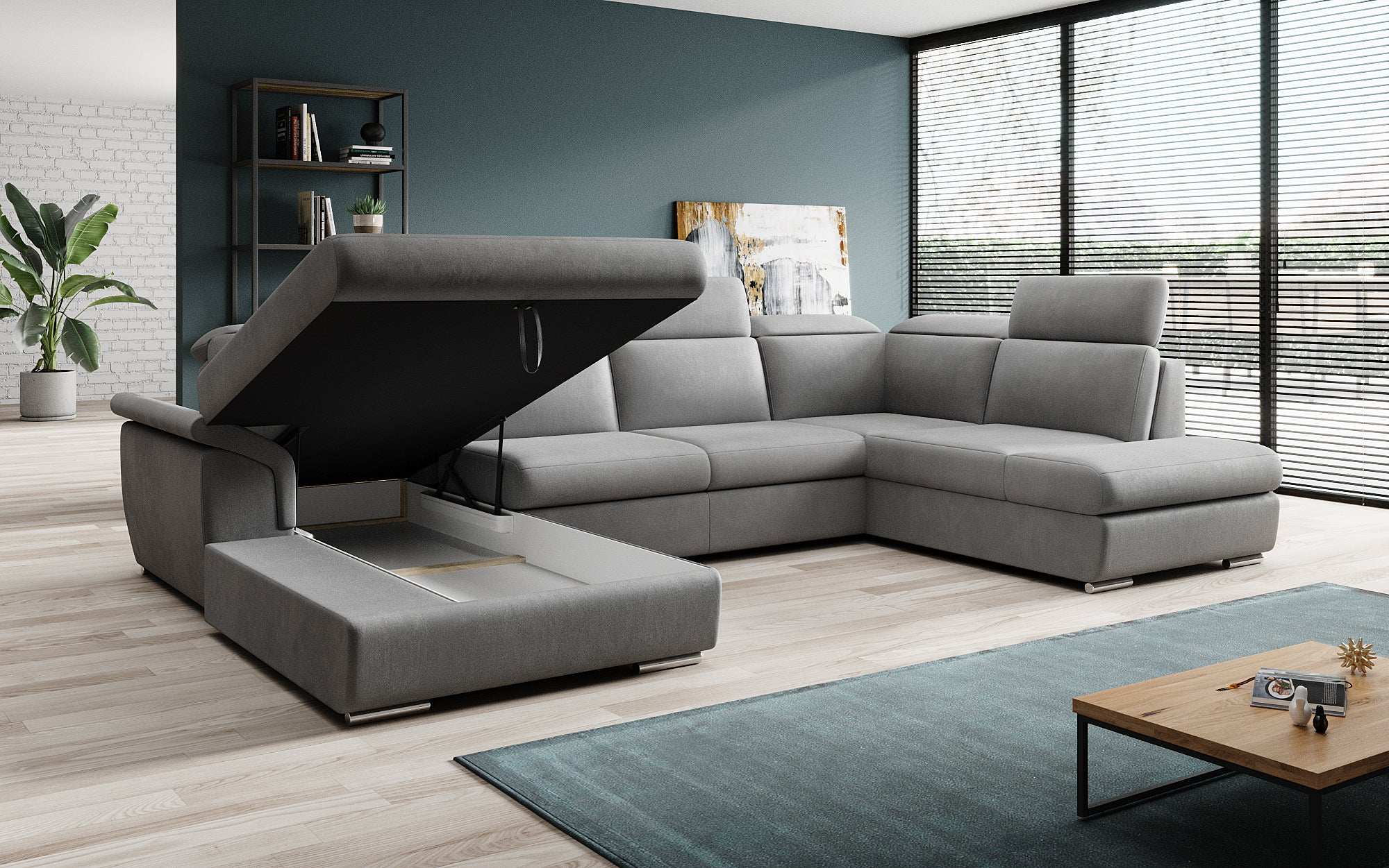 Designer Sofa Emiliano mat Schlof- a Klappfunktioun