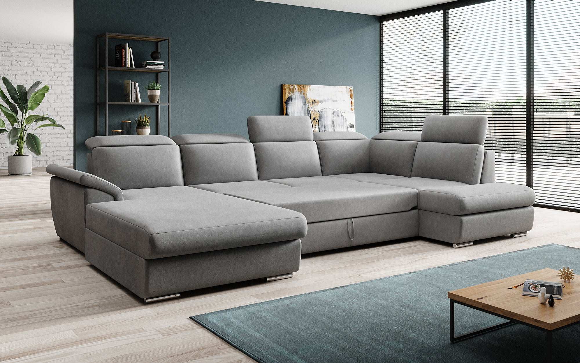 Designer Sofa Emiliano mat Schlof- a Klappfunktioun