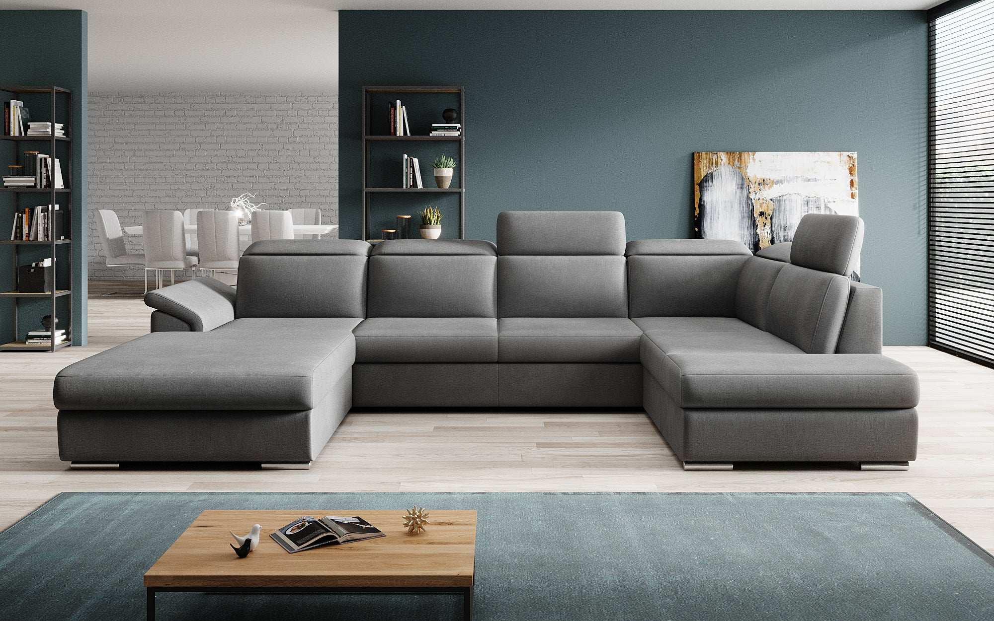 Designer Sofa Emiliano mat Schlof- a Klappfunktioun