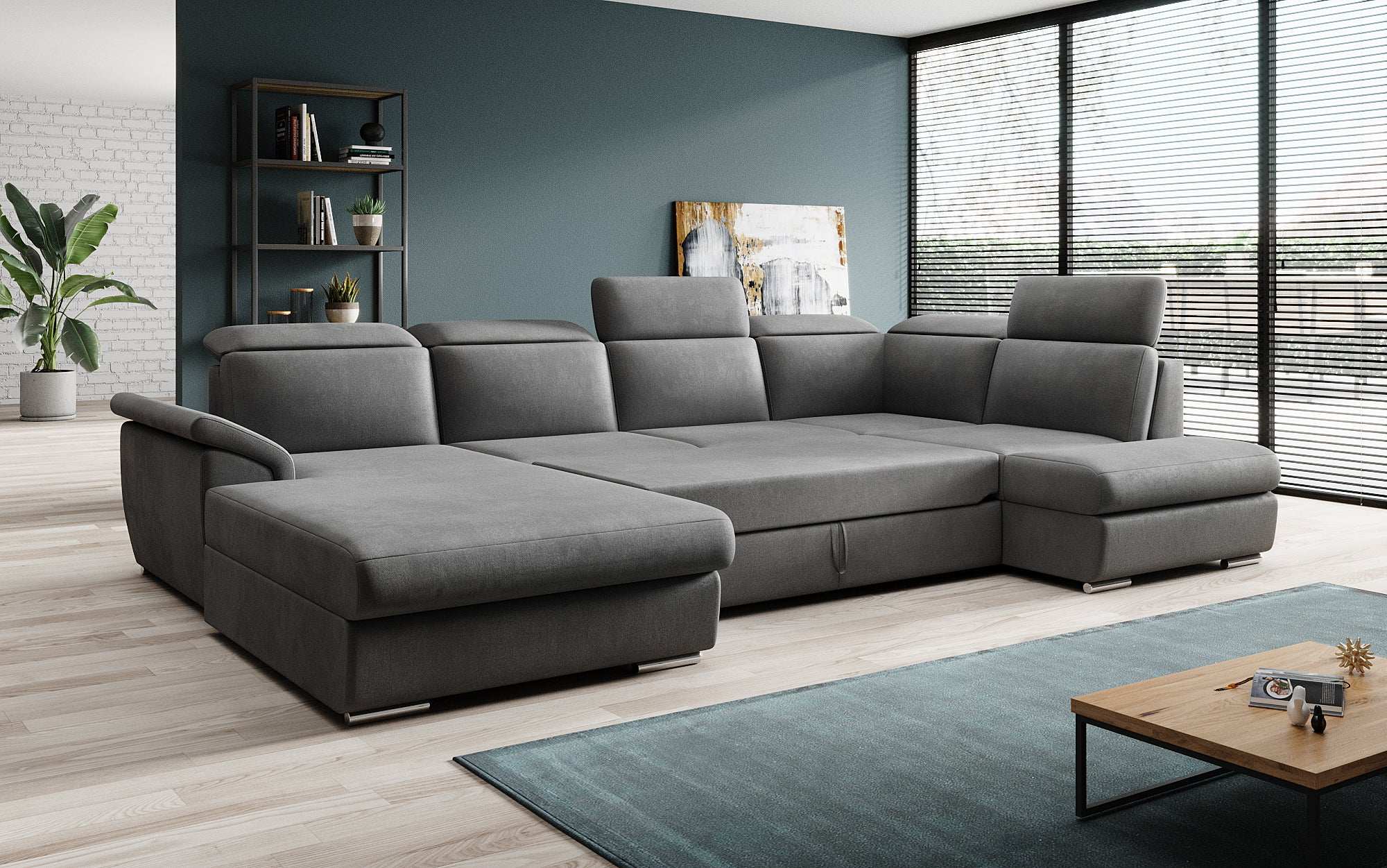 Designer Sofa Emiliano mat Schlof- a Klappfunktioun