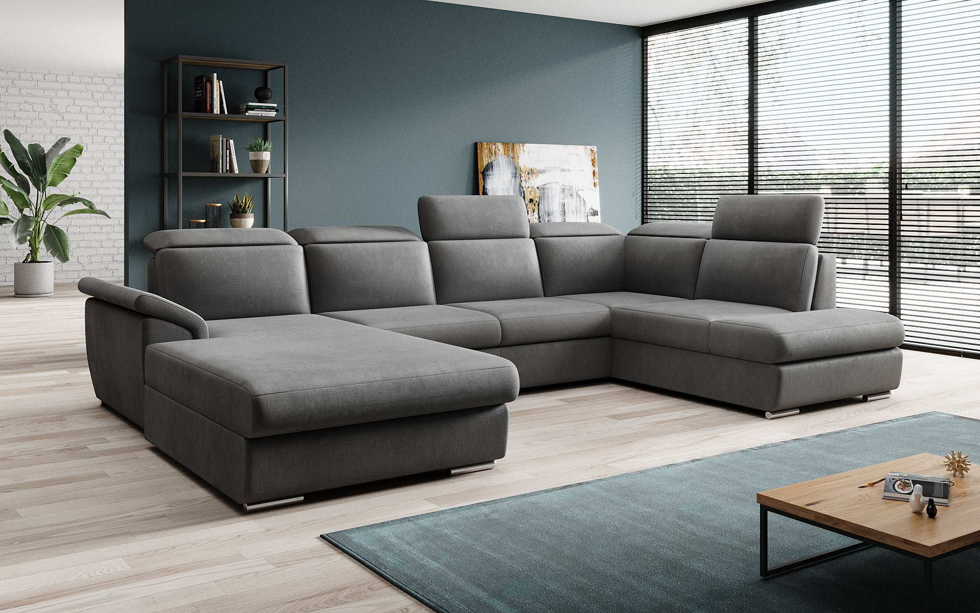 Designer Sofa Emiliano mat Schlof- a Klappfunktioun