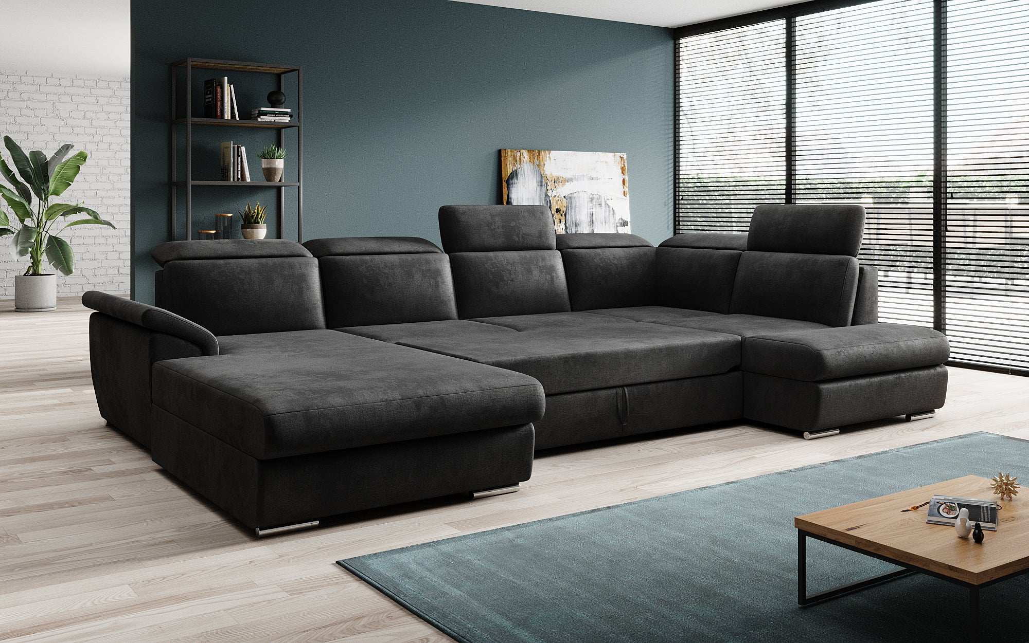 Designer Sofa Emiliano mat Schlof- a Klappfunktioun