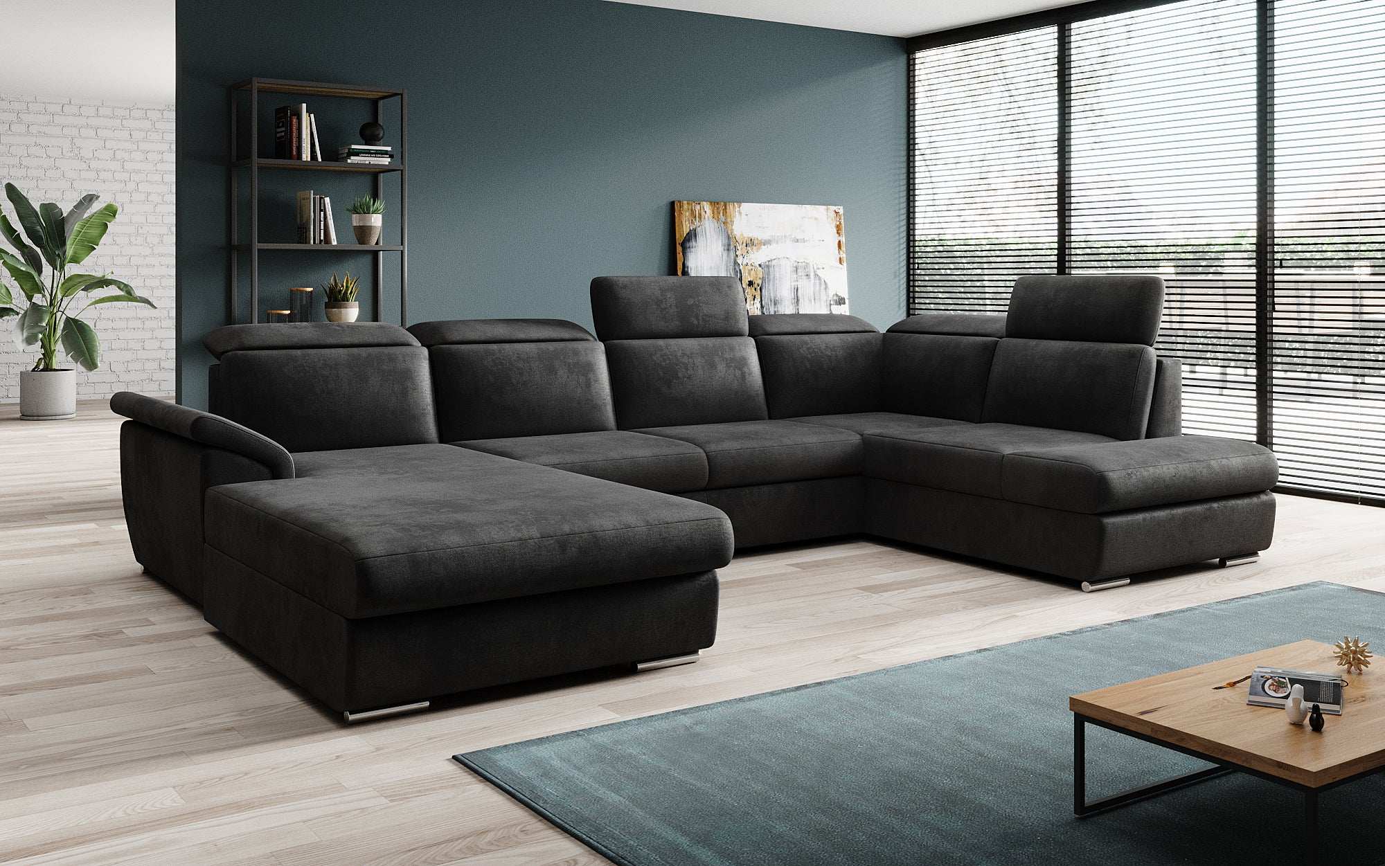 Designer Sofa Emiliano mat Schlof- a Klappfunktioun