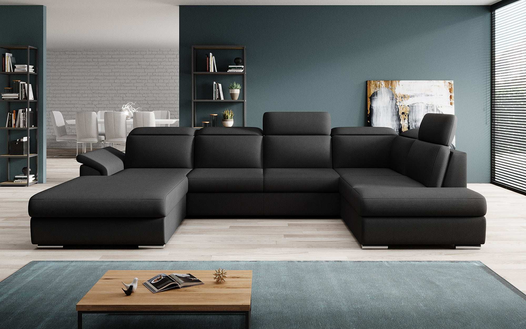 Designer Sofa Emiliano mat Schlof- a Klappfunktioun