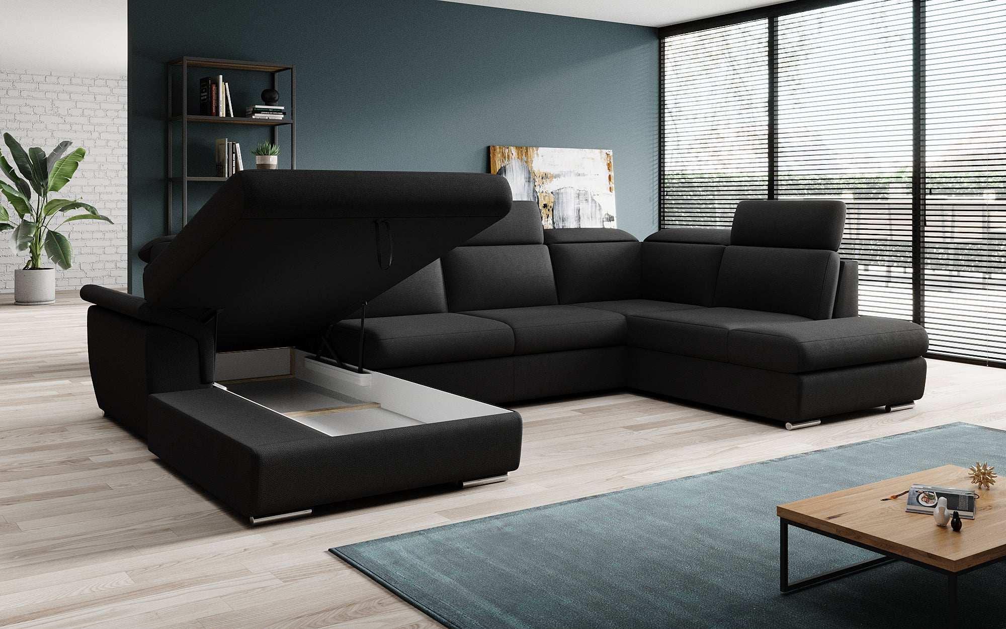 Designer Sofa Emiliano mat Schlof- a Klappfunktioun