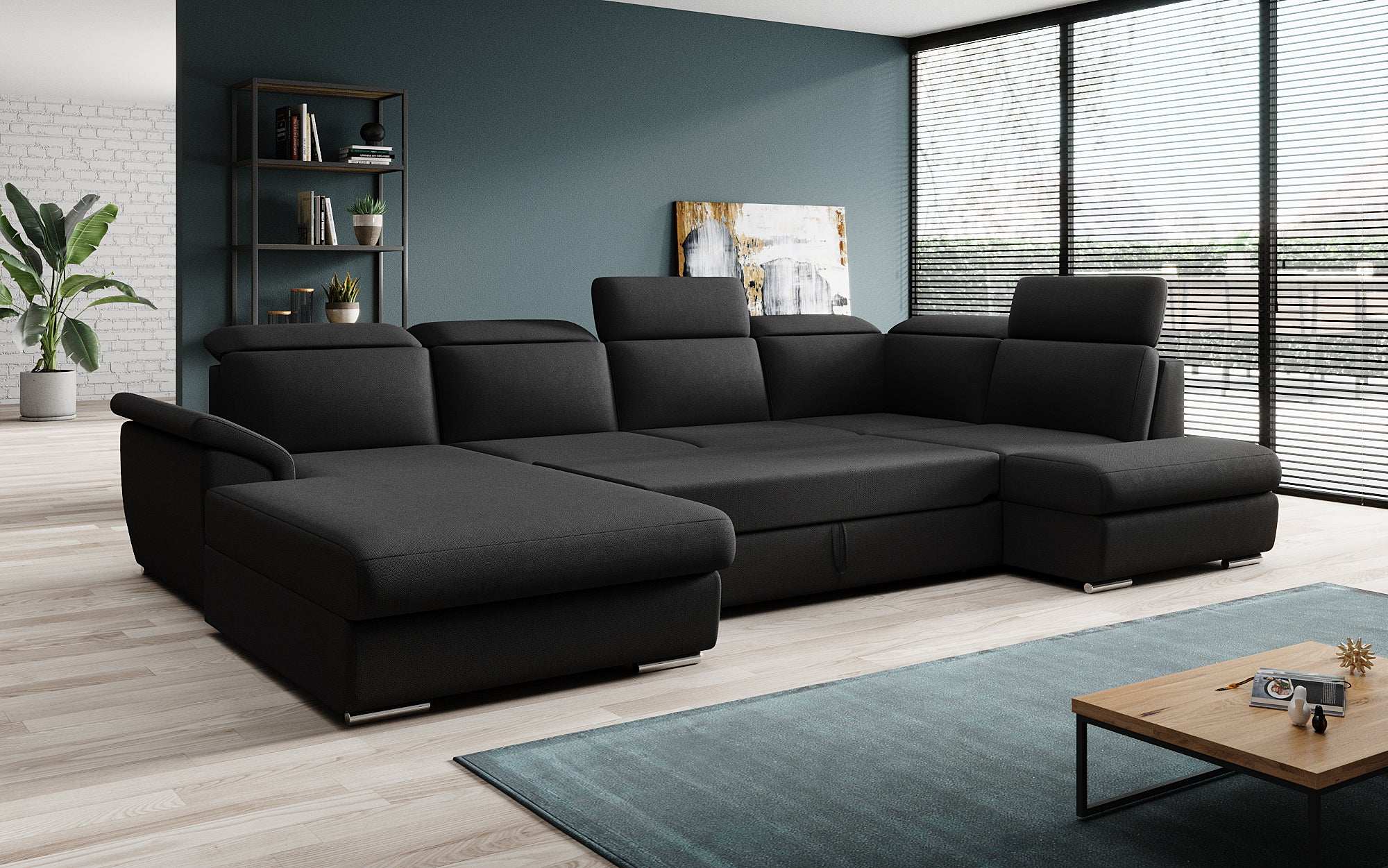 Designer Sofa Emiliano mat Schlof- a Klappfunktioun