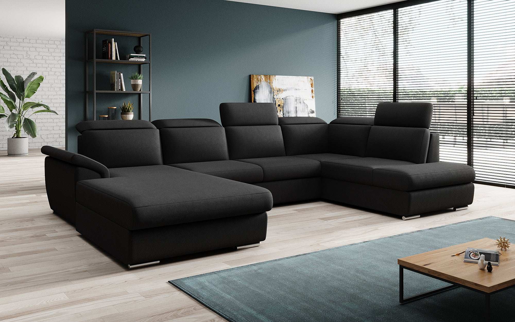 Designer Sofa Emiliano mat Schlof- a Klappfunktioun