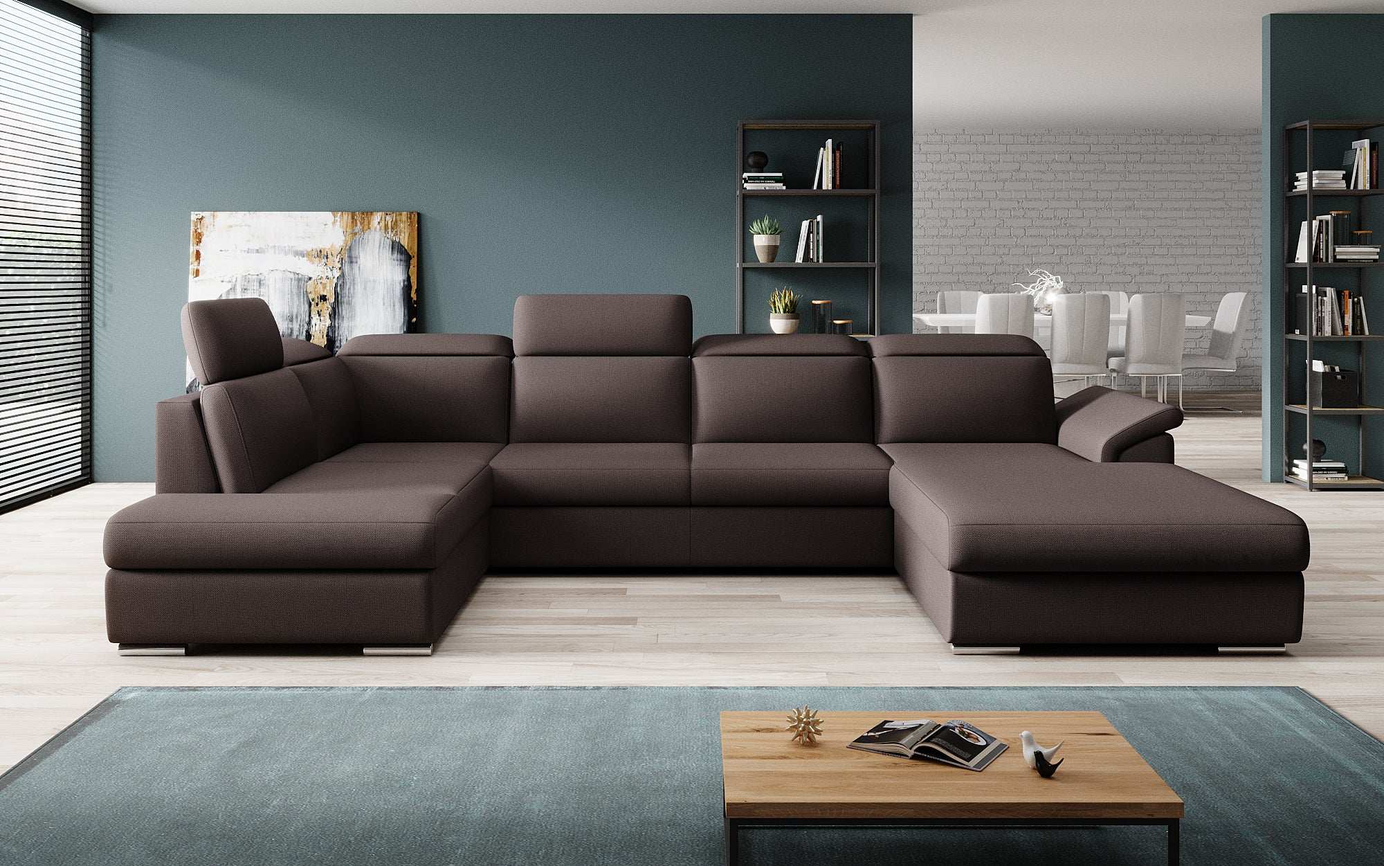 Designer Sofa Emiliano mat Schlof- a Klappfunktioun