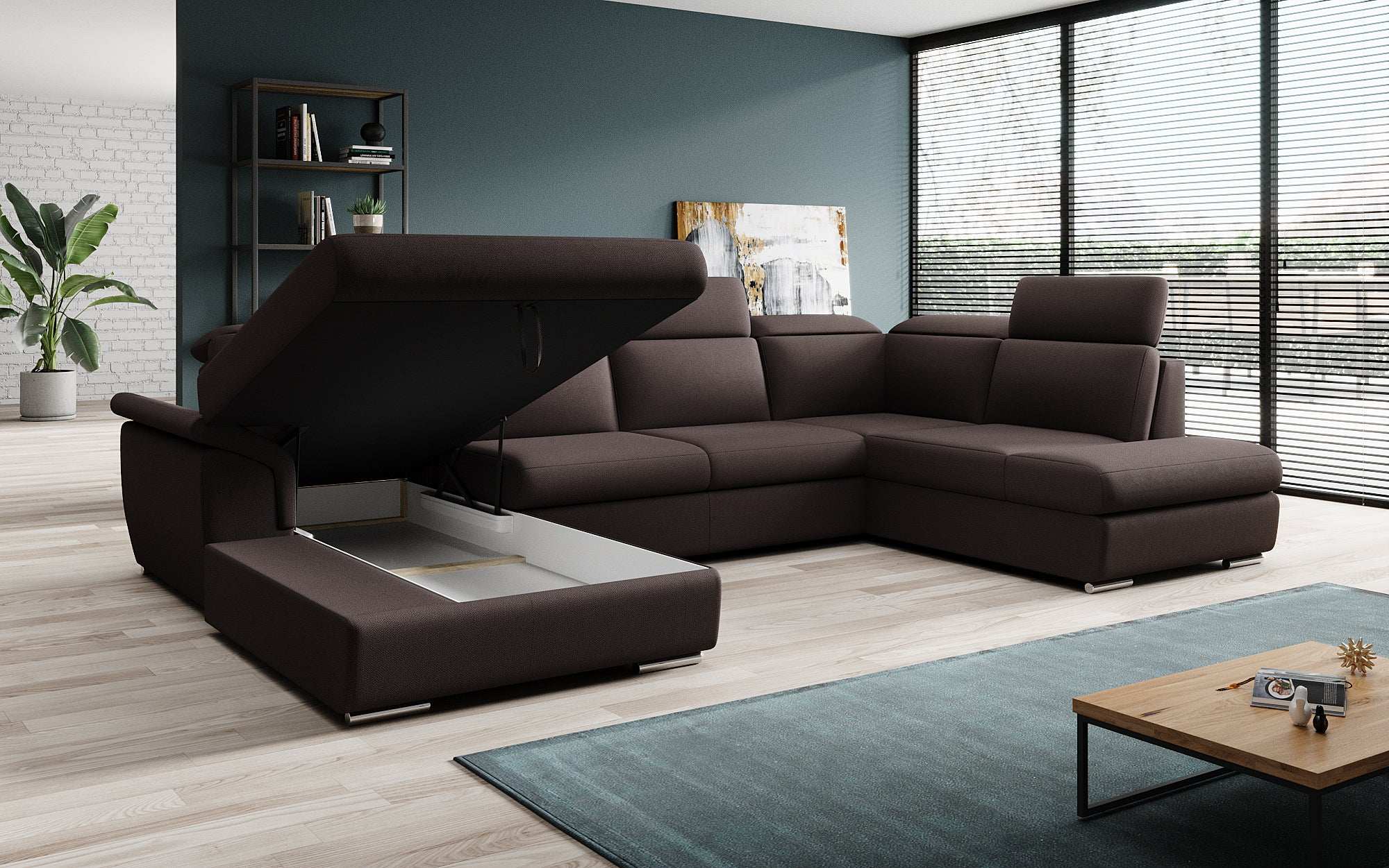 Designer Sofa Emiliano mat Schlof- a Klappfunktioun