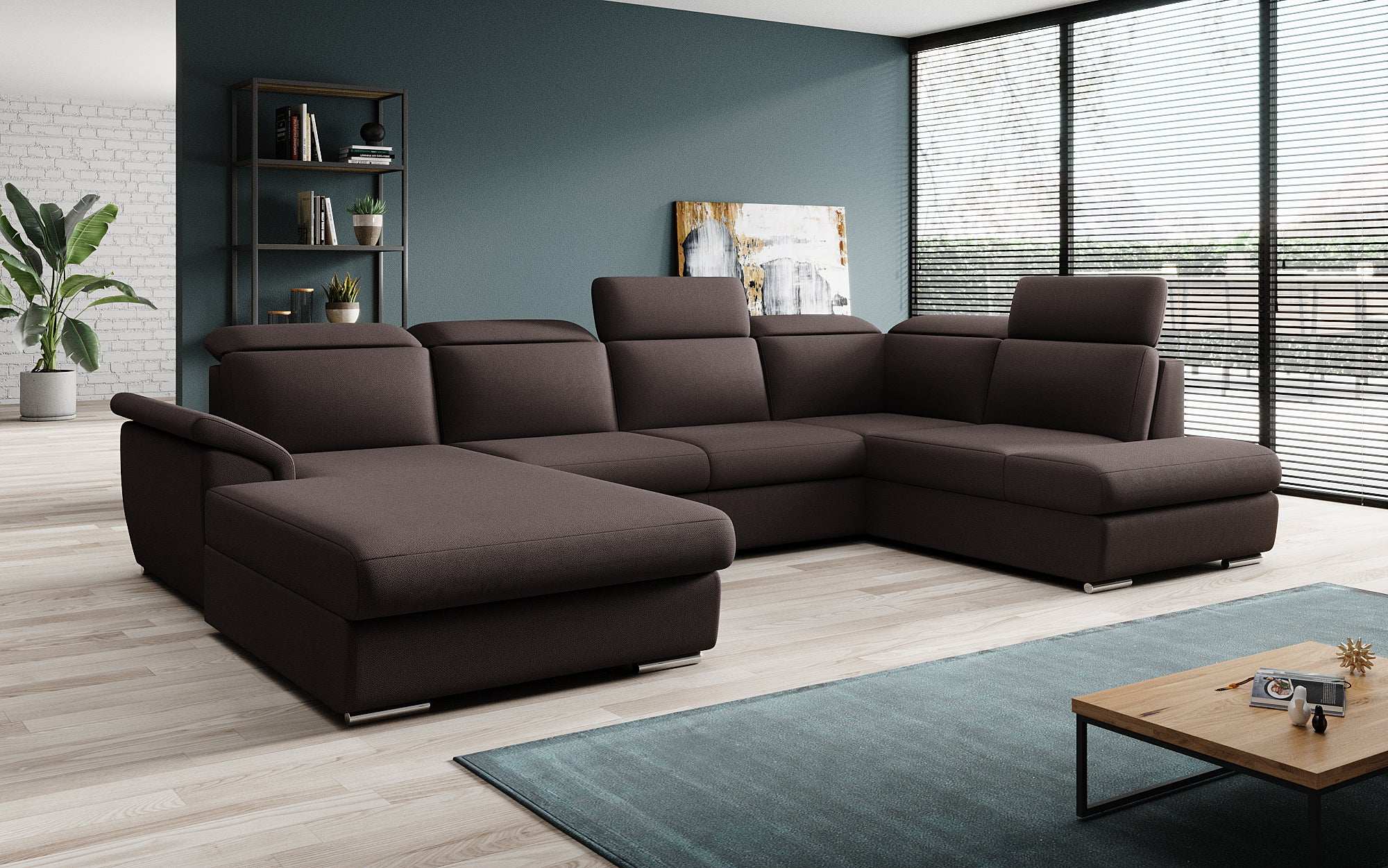 Designer Sofa Emiliano mat Schlof- a Klappfunktioun