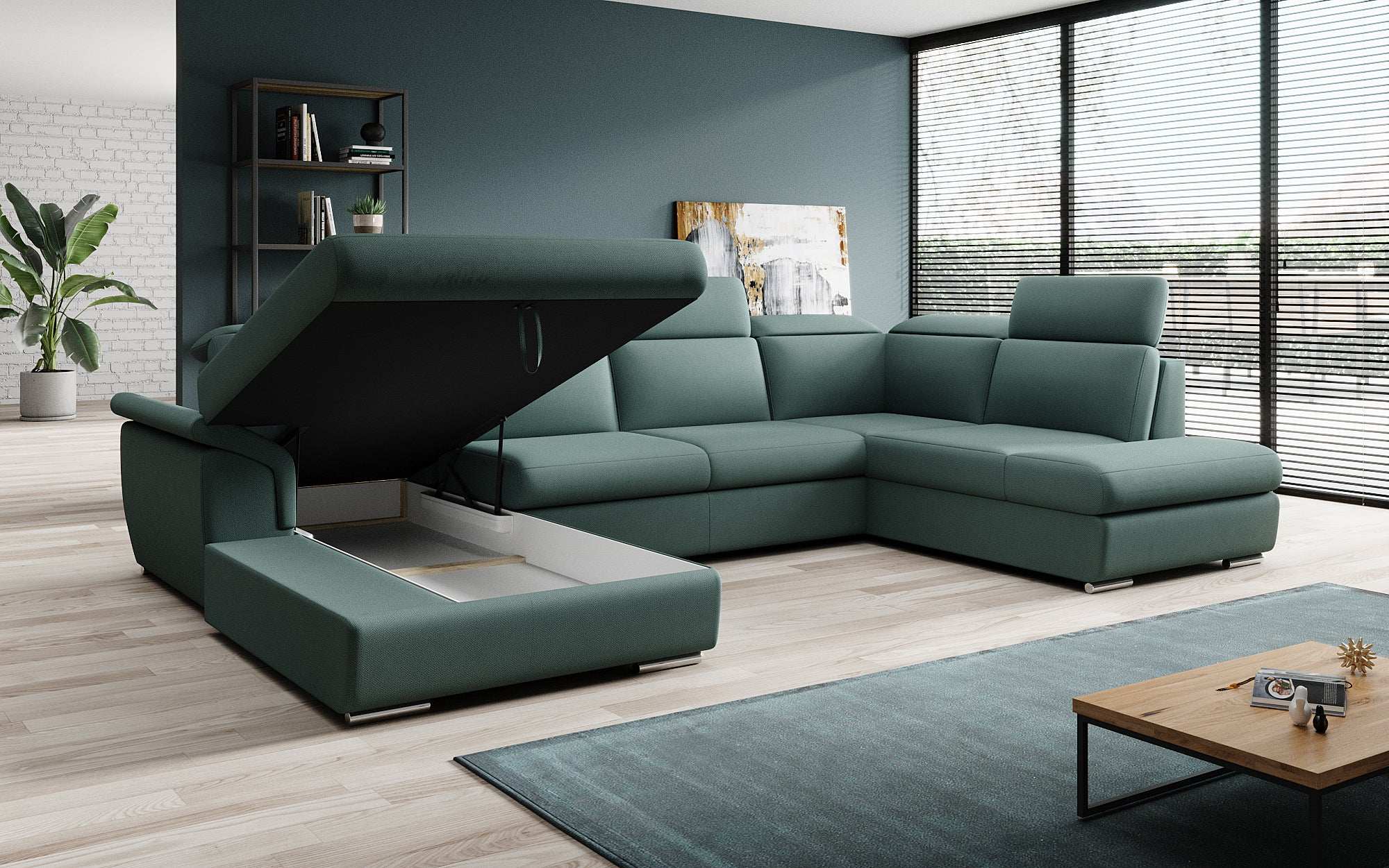 Designer Sofa Emiliano mat Schlof- a Klappfunktioun