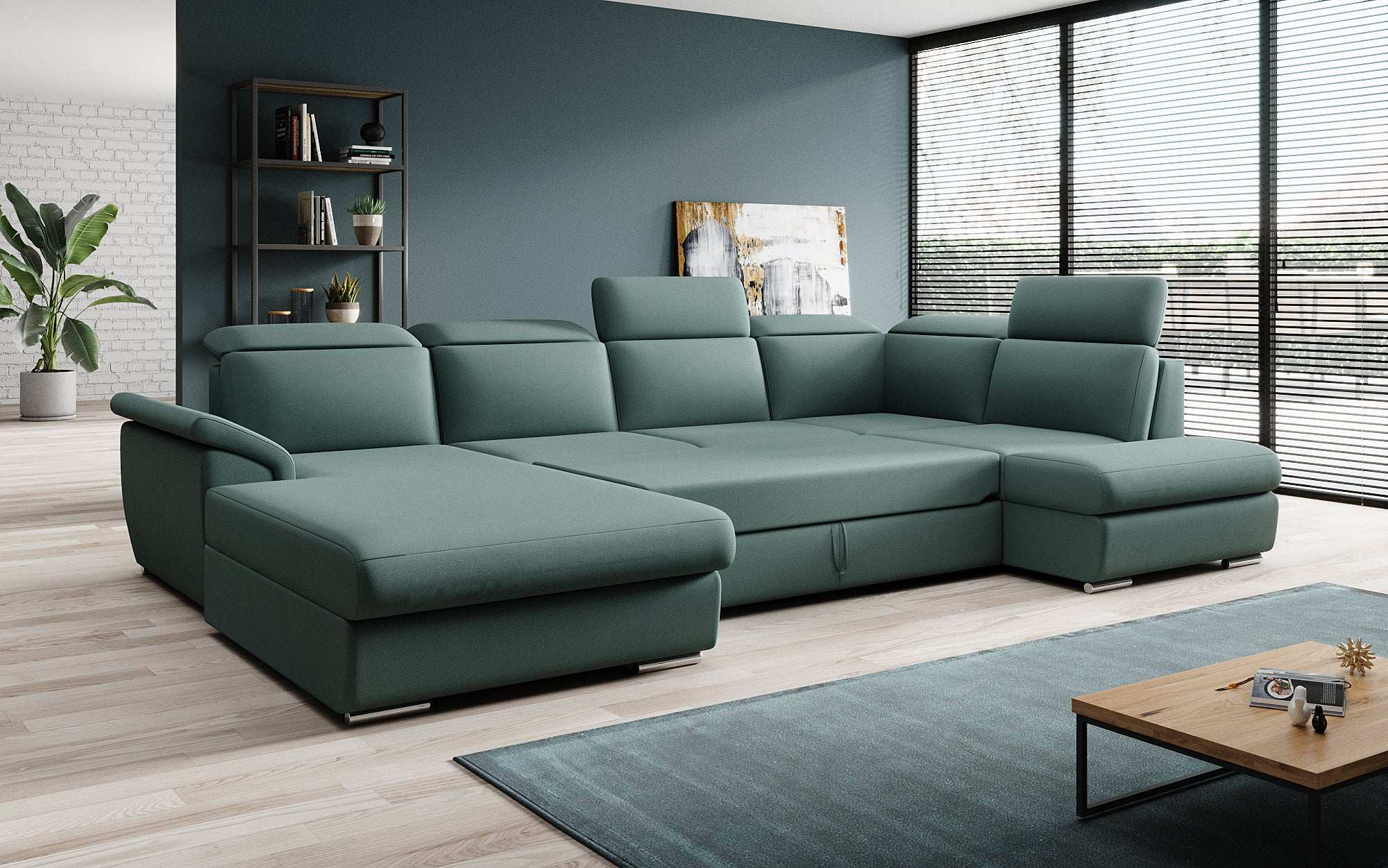 Designer Sofa Emiliano mat Schlof- a Klappfunktioun