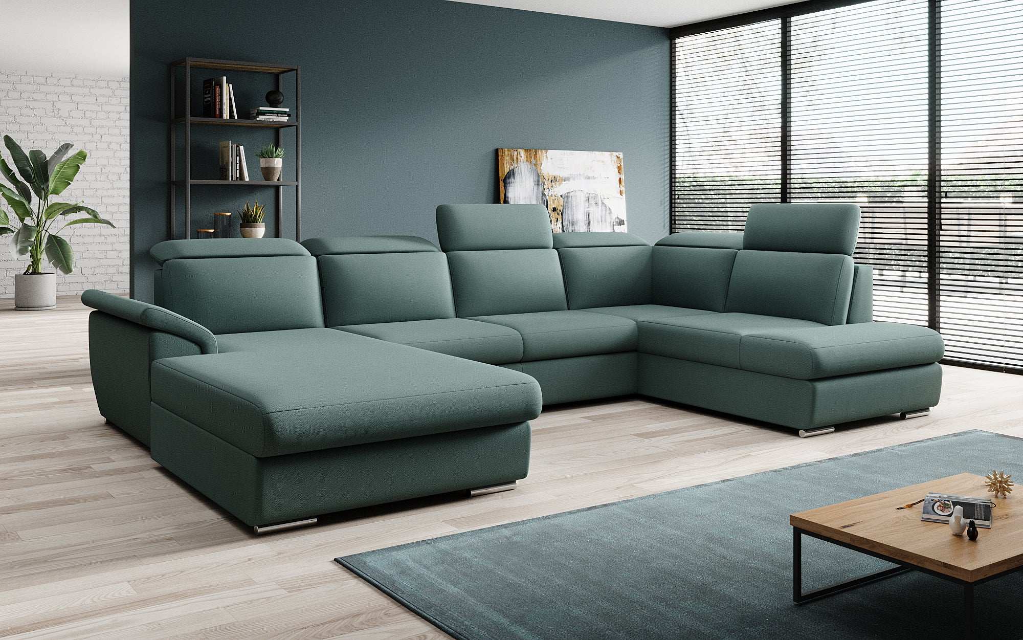 Designer Sofa Emiliano mat Schlof- a Klappfunktioun